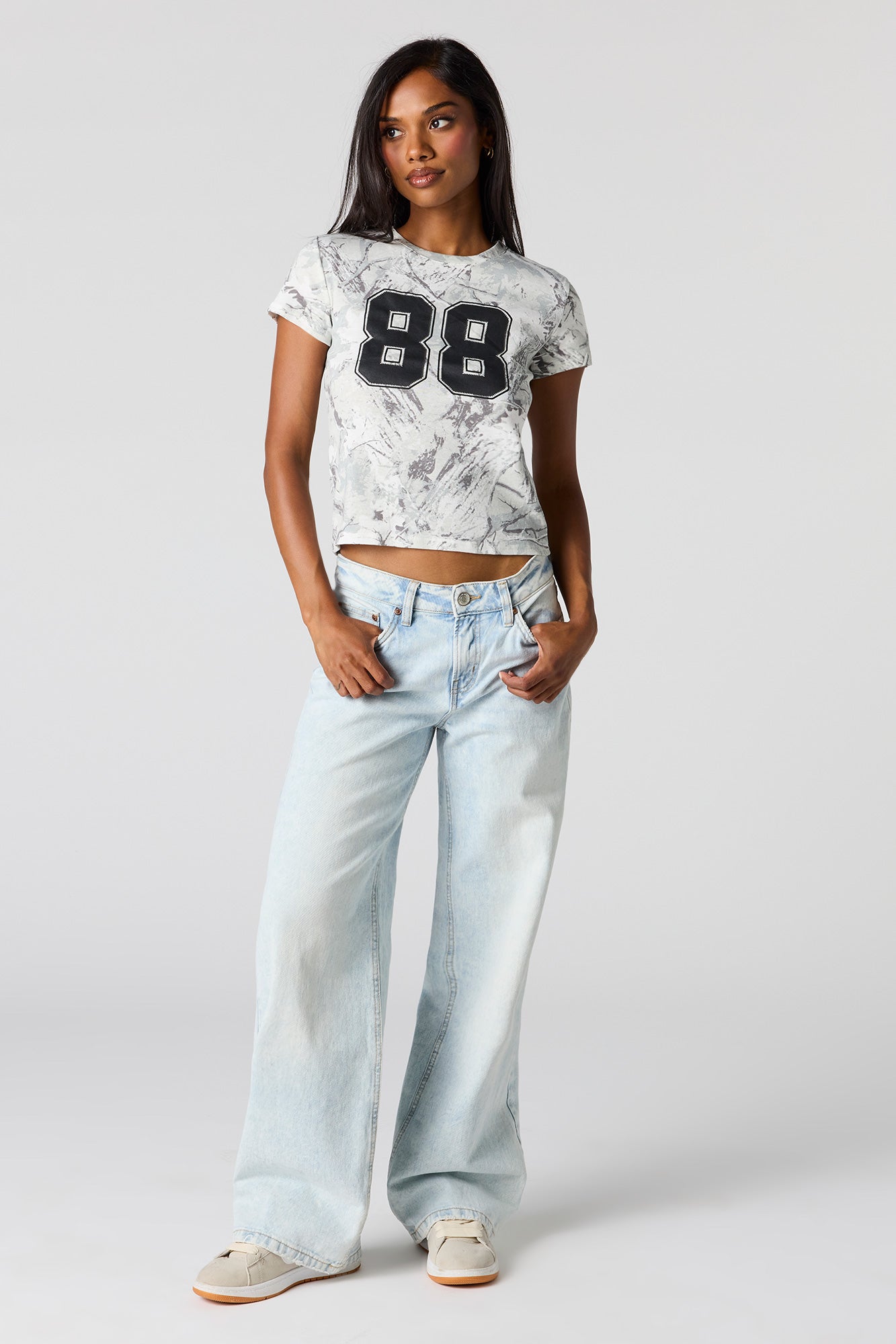 Numbered Graphic Printed Classic Top