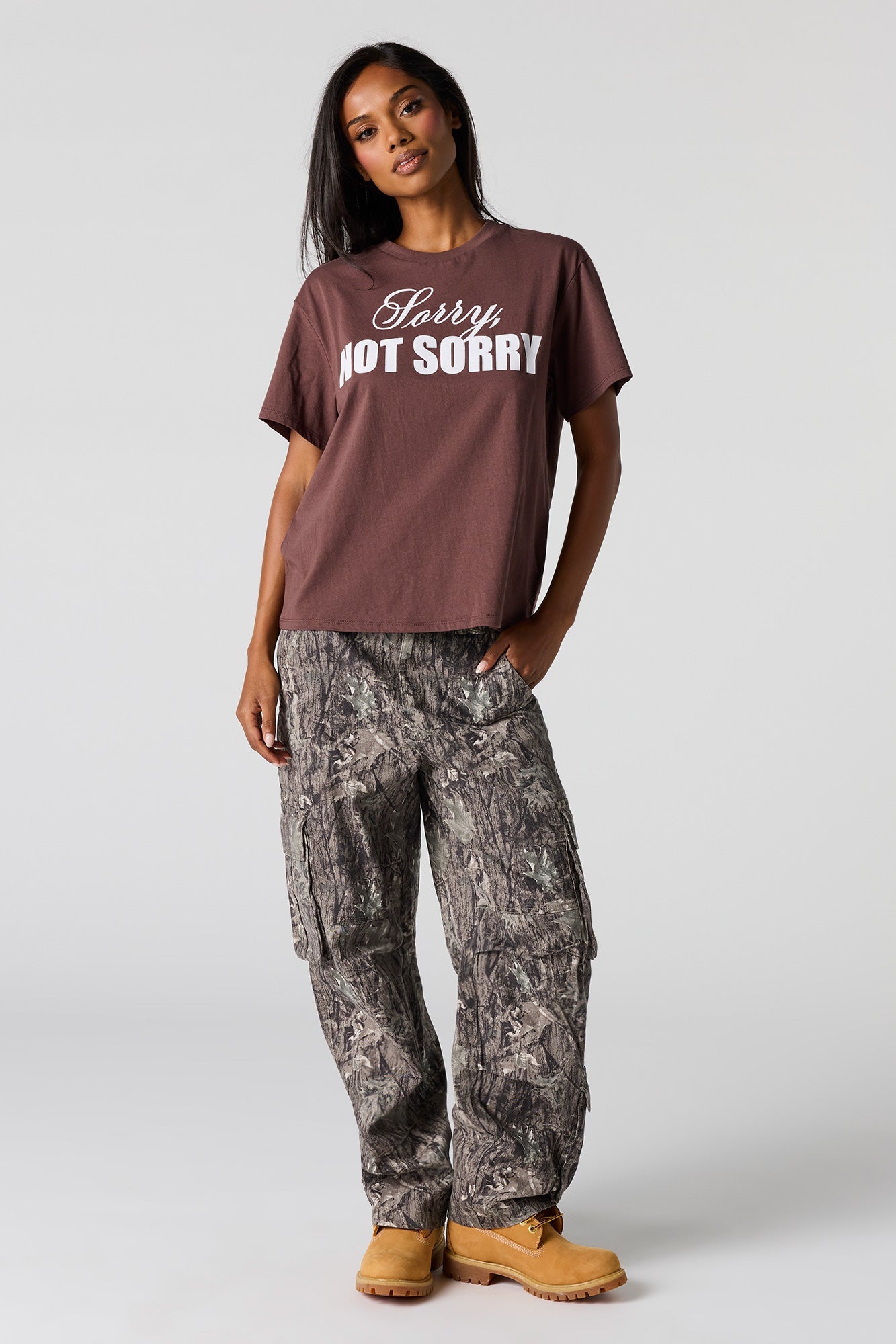 Flocked Print Boxy Boyfriend T-Shirt