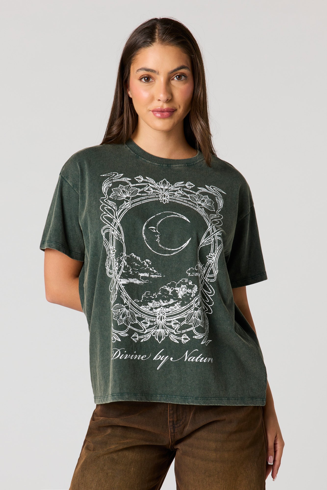 Cosmic Graphic Washed Boyfriend T-Shirt