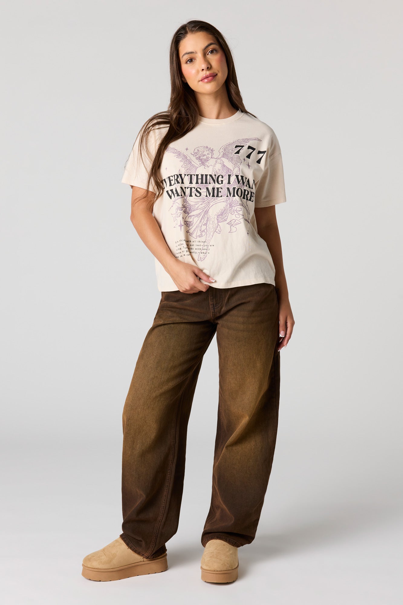 Cosmic Graphic Washed Boyfriend T-Shirt