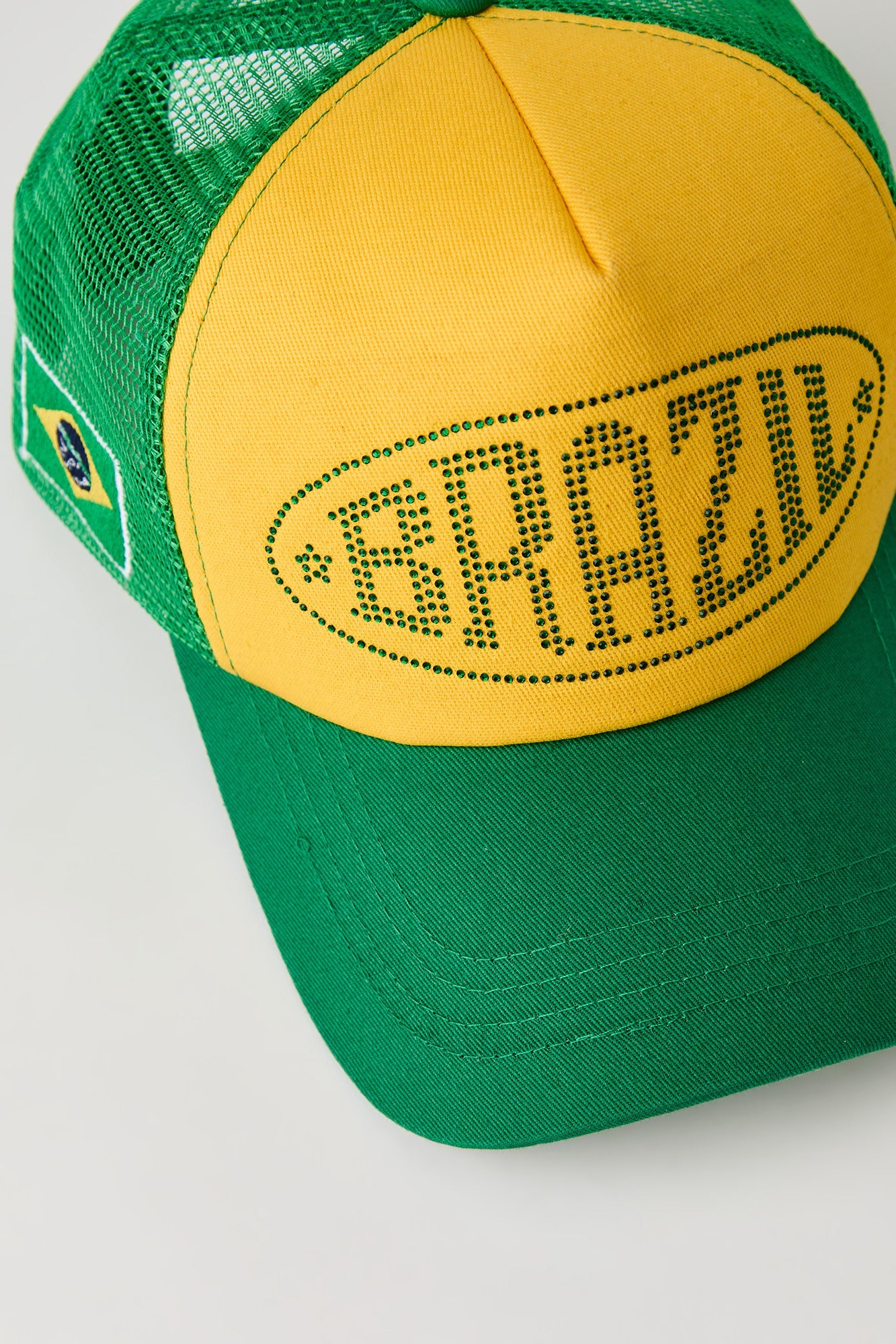Brazil Rhinestone Trucker Hat