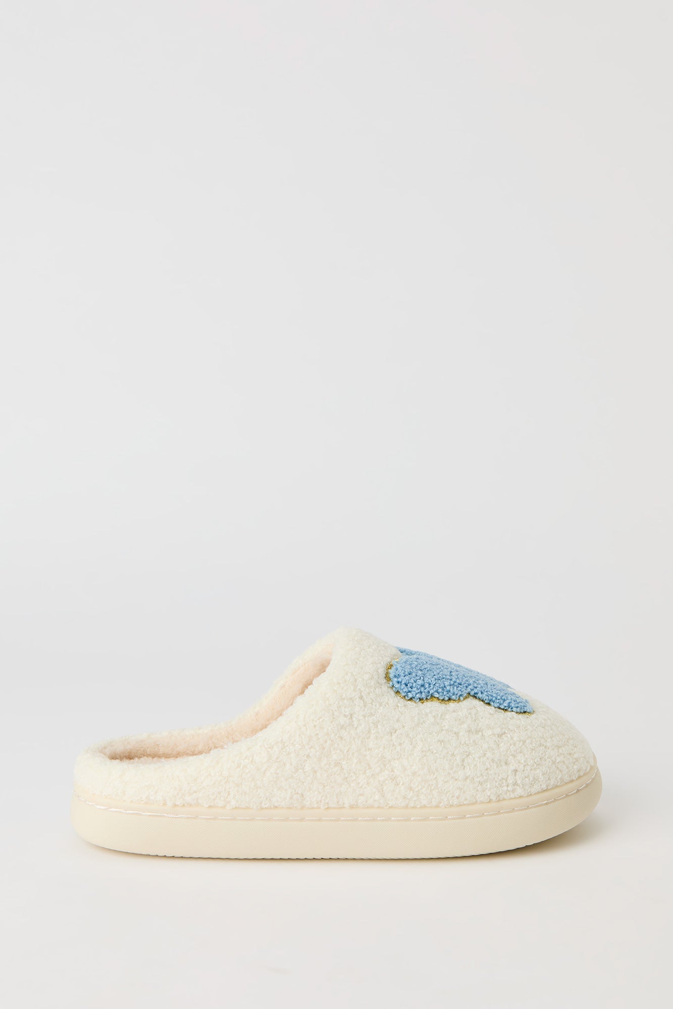 Butterfly Embroidered Sherpa Slippers