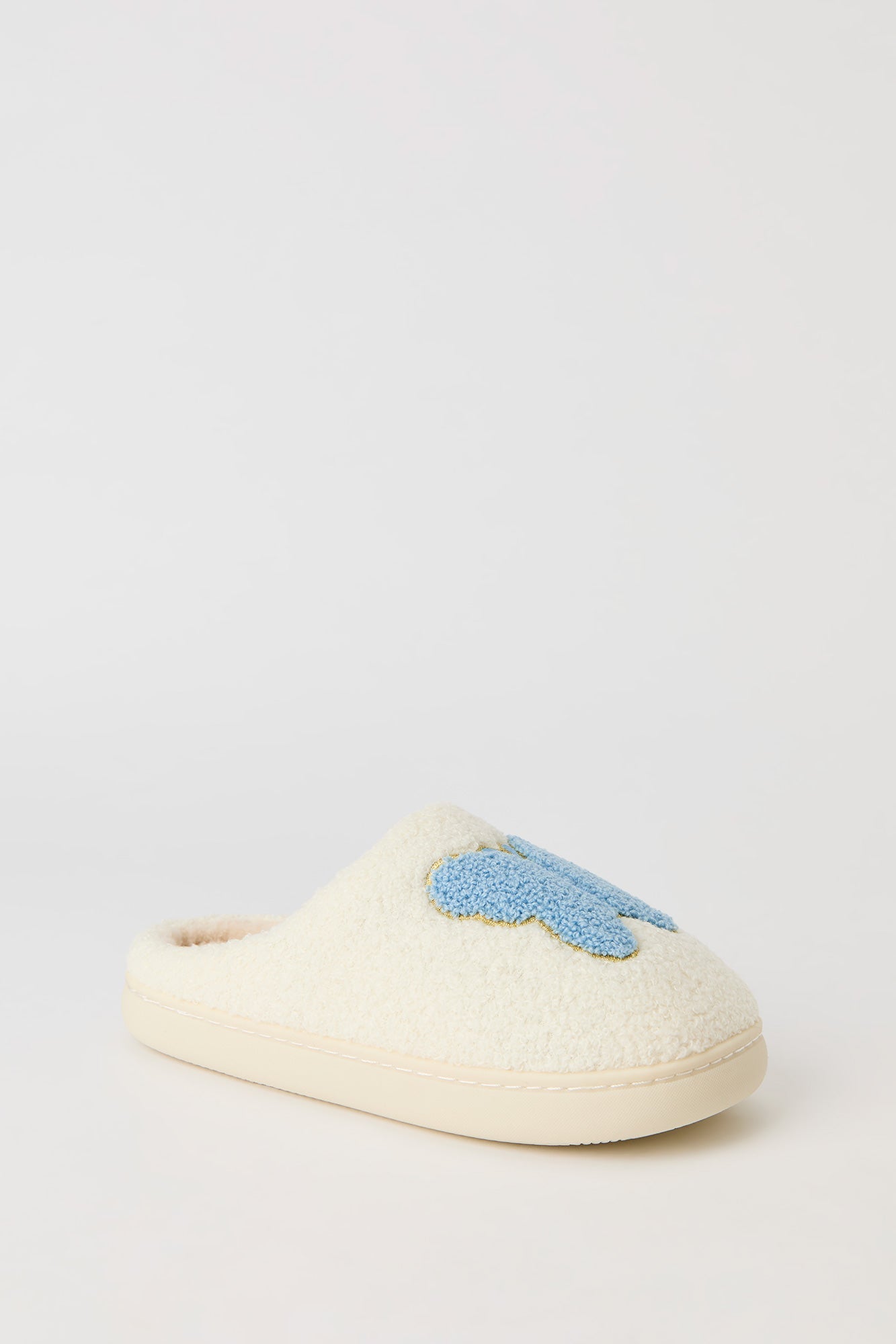 Butterfly Embroidered Sherpa Slippers