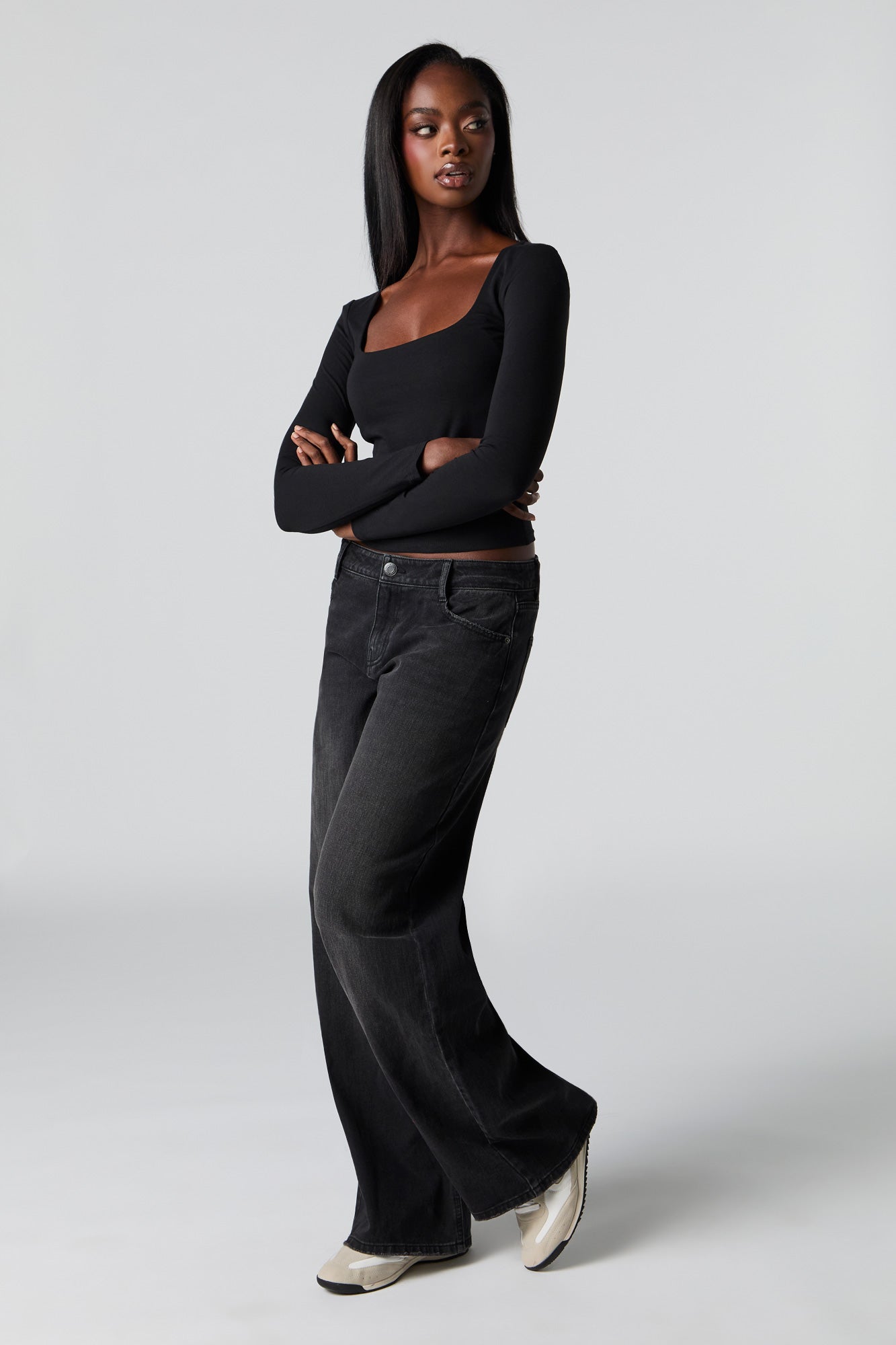 Contour Square Neck Long Sleeve Top