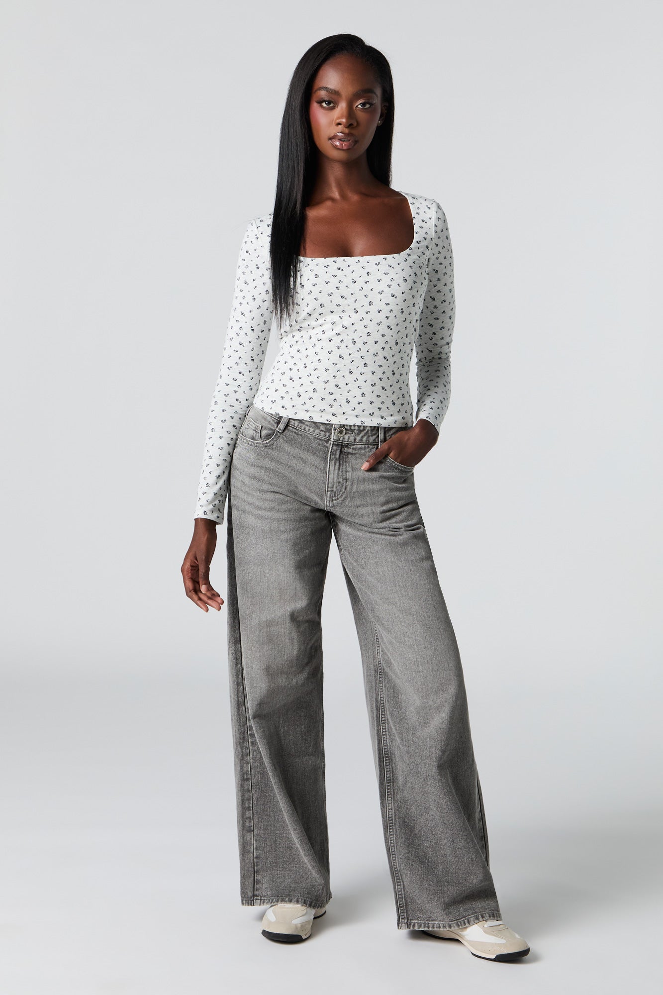 Contour Square Neck Long Sleeve Top