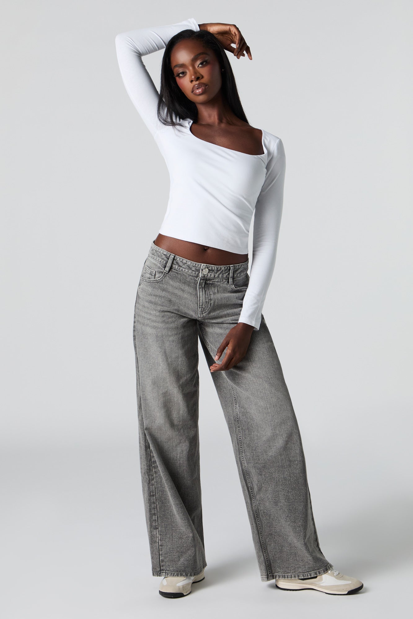 Contour Square Neck Long Sleeve Top