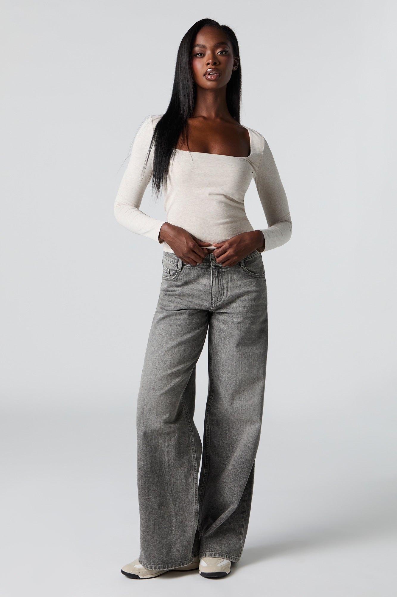 Contour Square Neck Long Sleeve Top