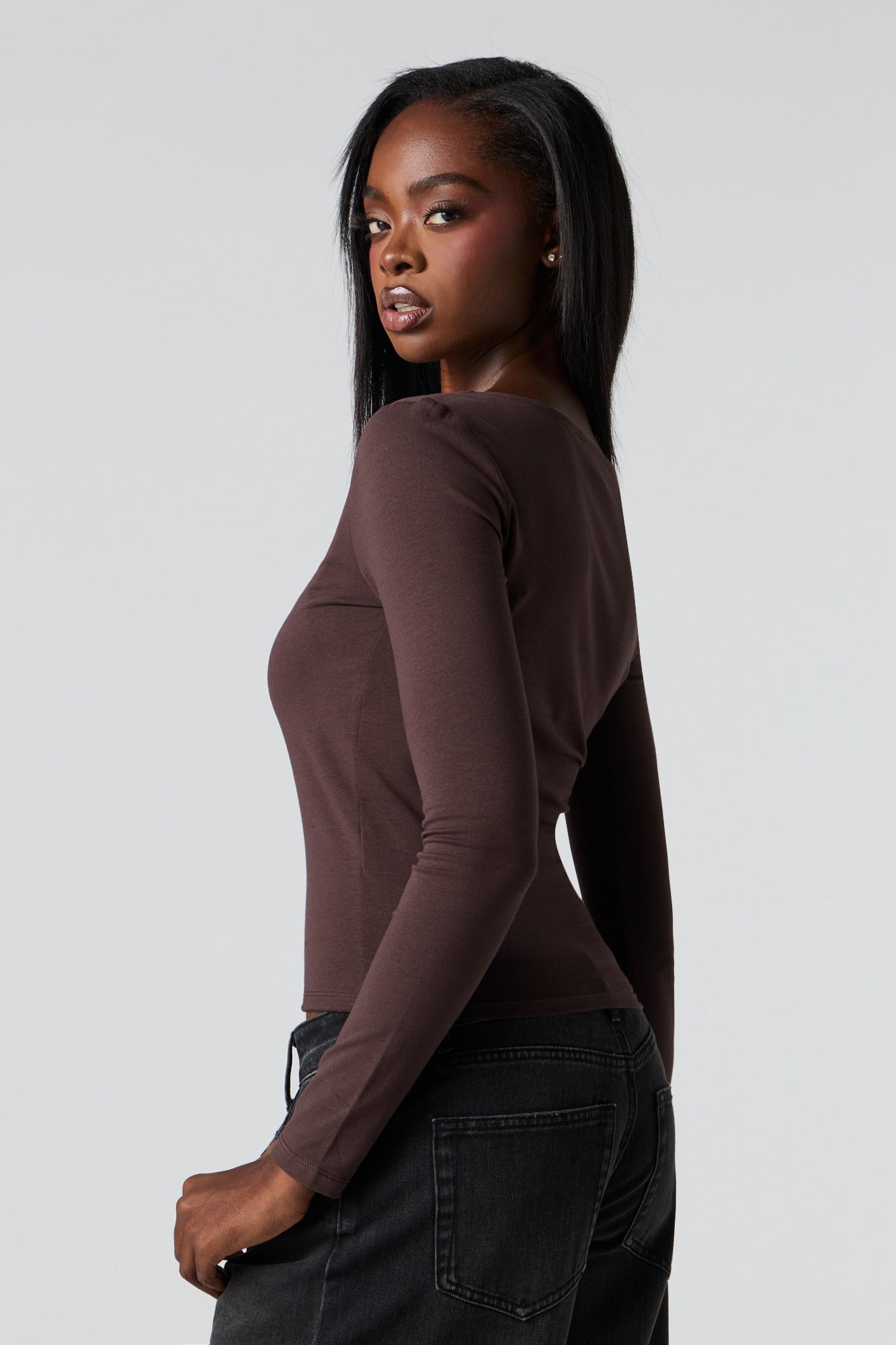 Contour Square Neck Long Sleeve Top