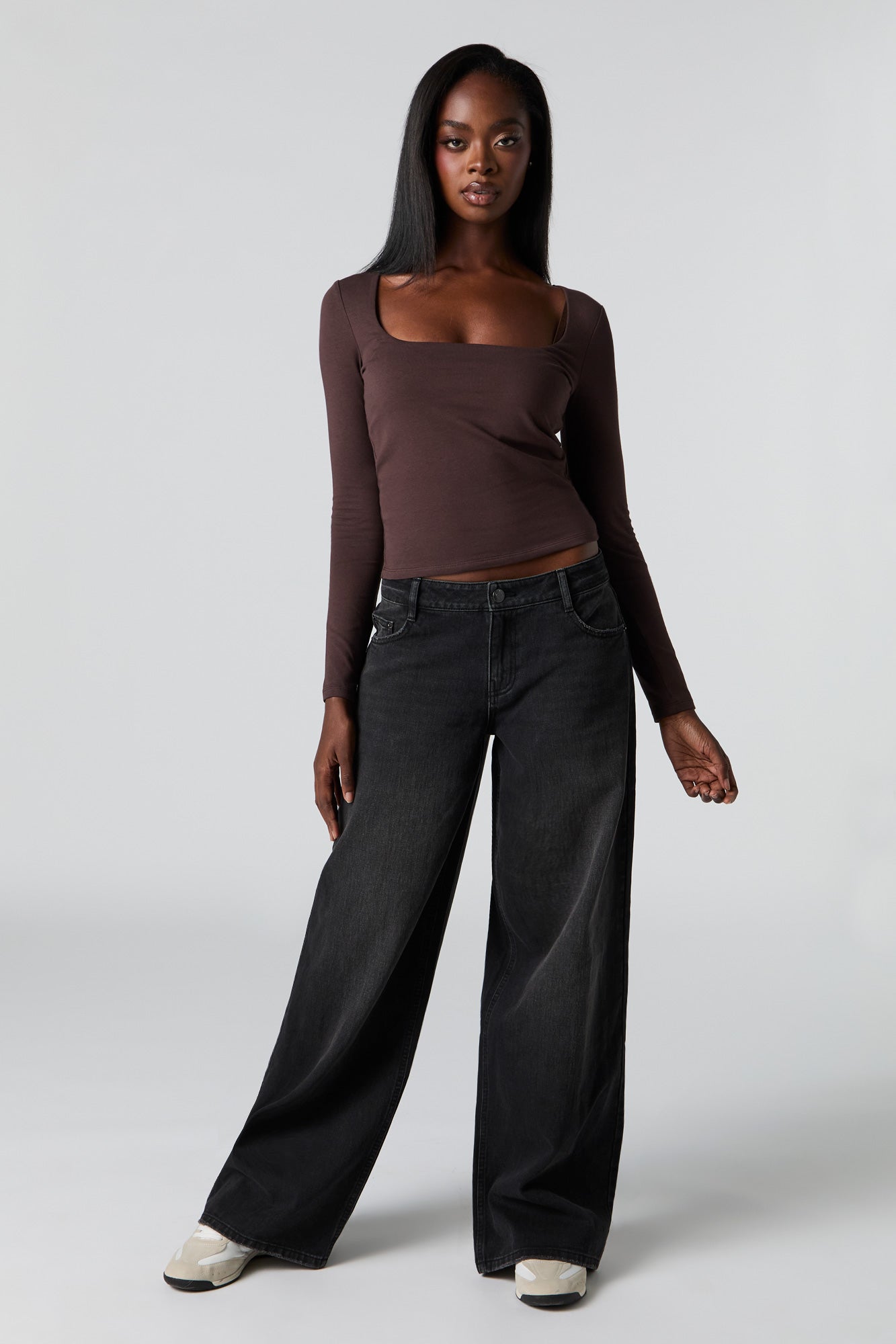 Contour Square Neck Long Sleeve Top