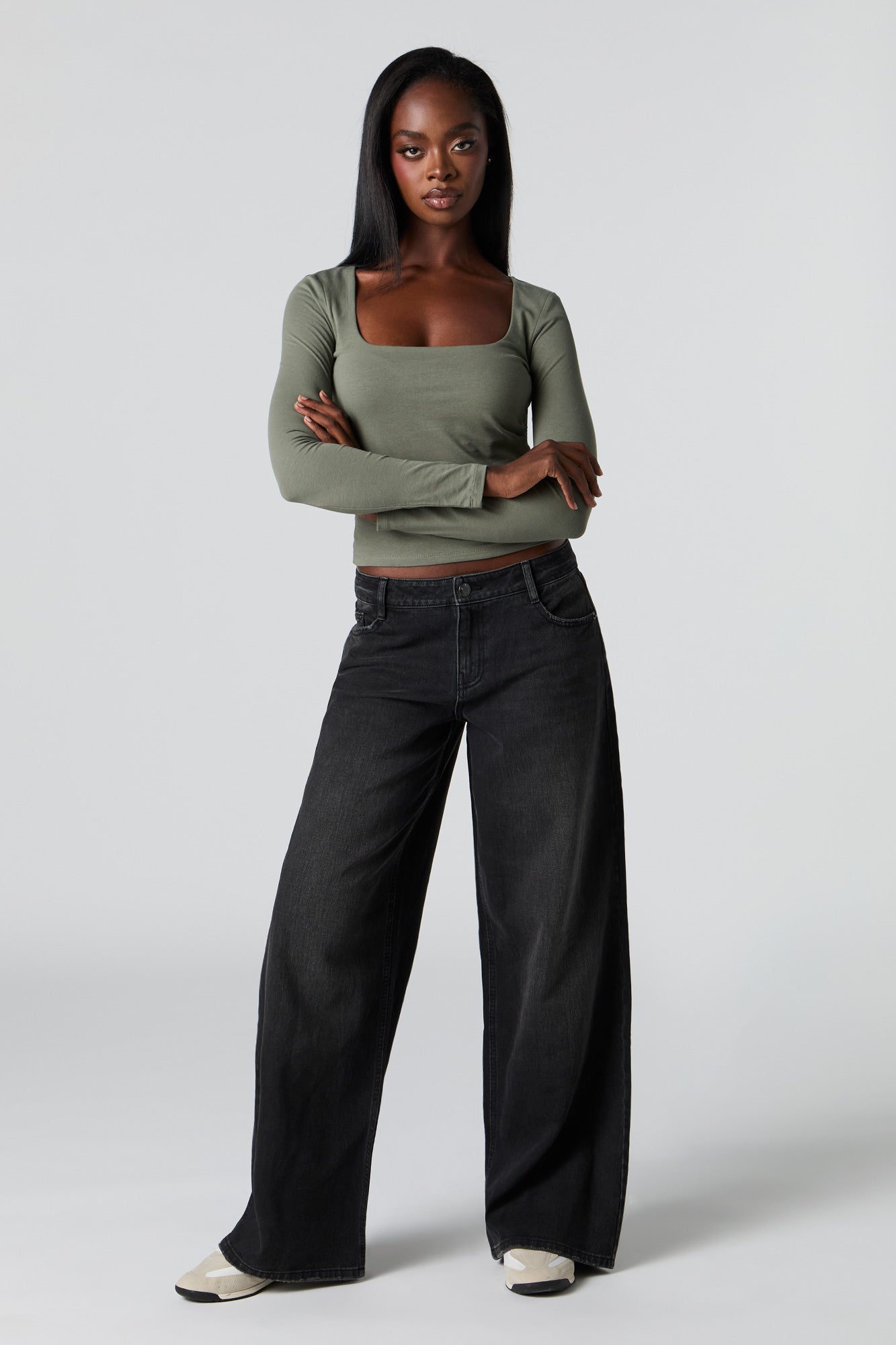 Contour Square Neck Long Sleeve Top
