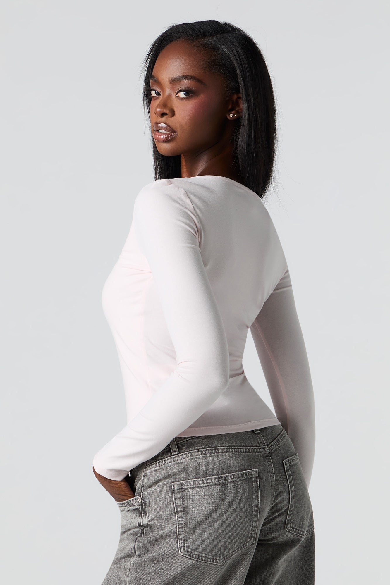 Contour Square Neck Long Sleeve Top