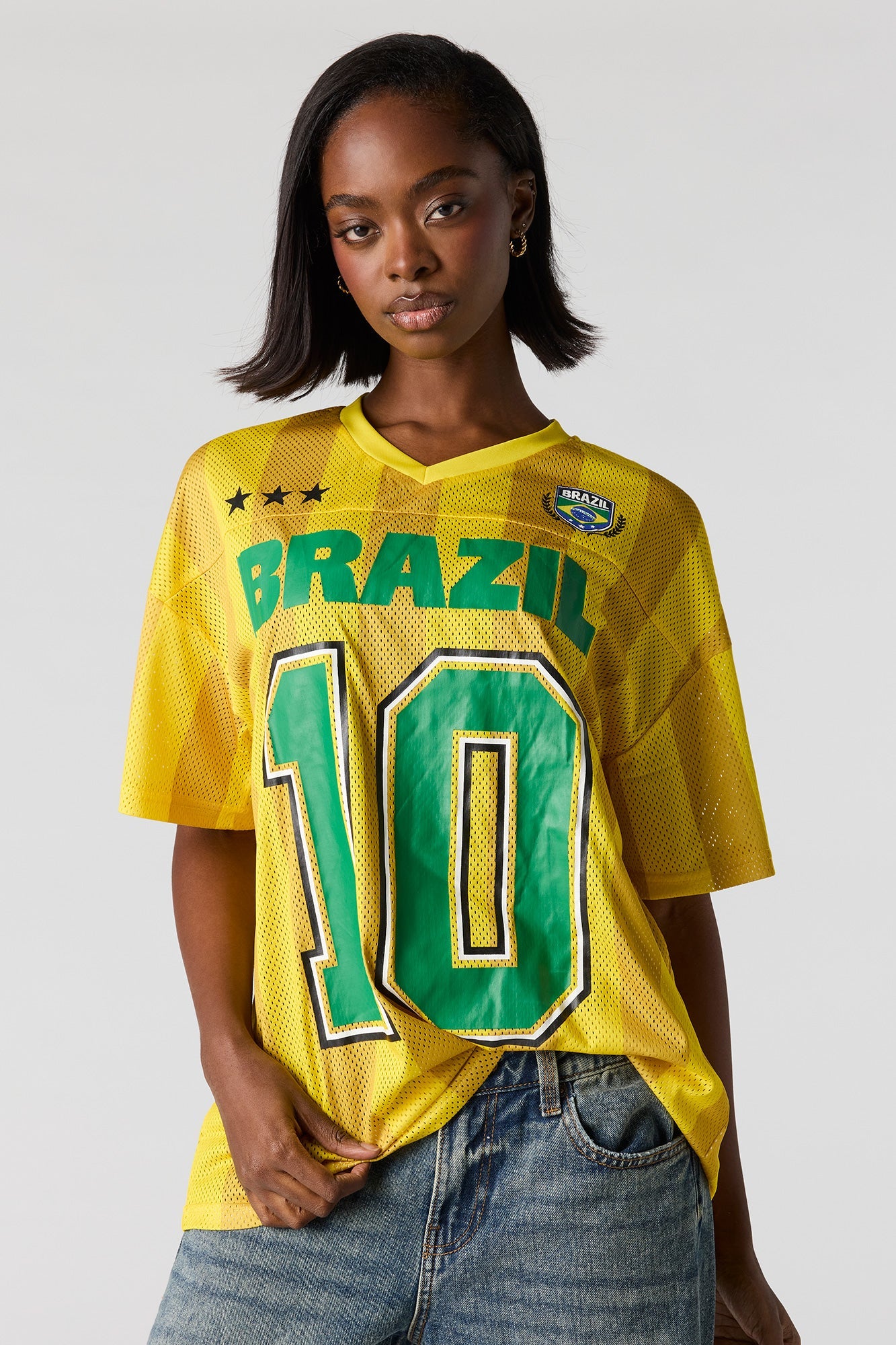 Brazil Graphic Mesh Soccer Jersey