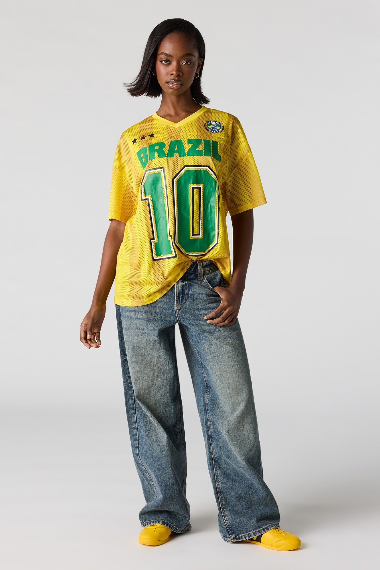 Brazil Graphic Mesh Soccer Jersey