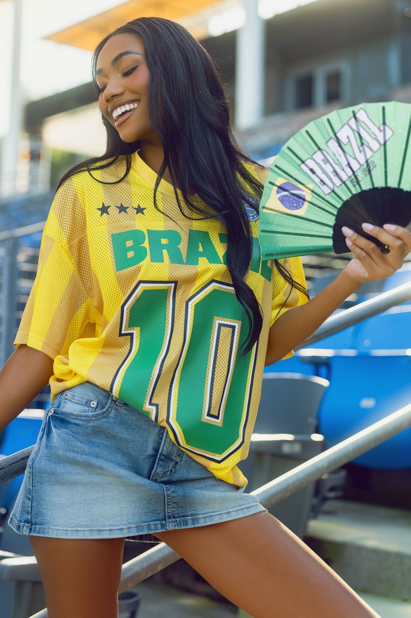 Brazil Graphic Mesh Soccer Jersey