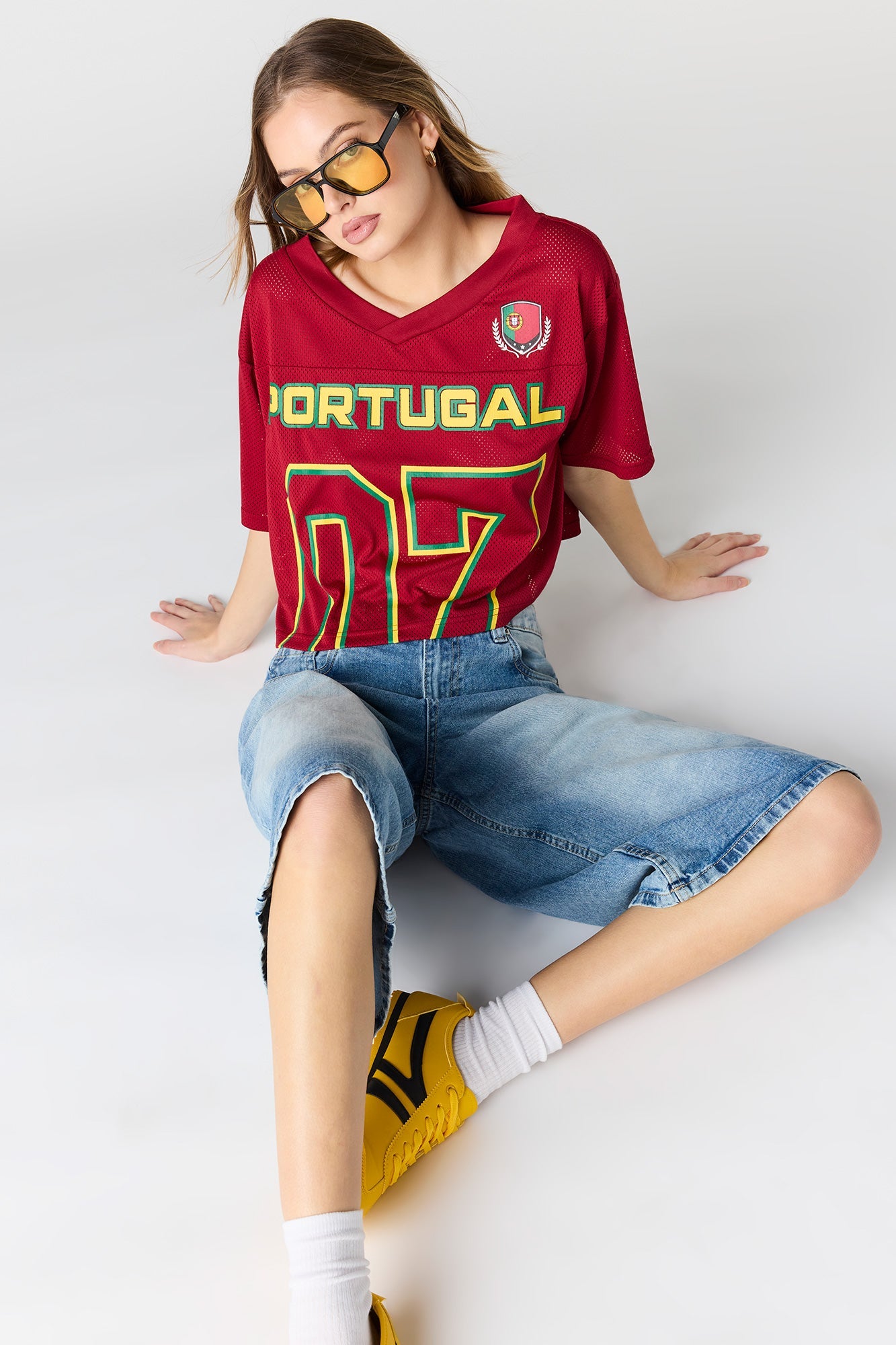 Portugal Mesh Cropped Soccer Jersey