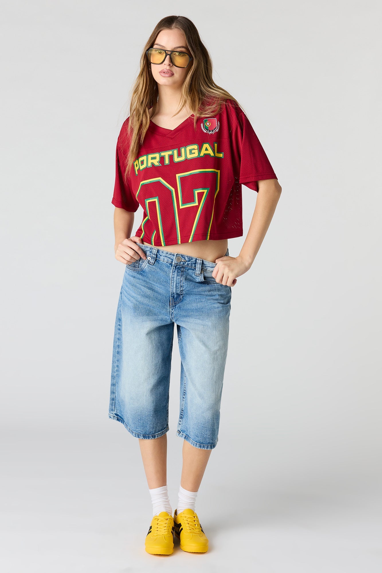 Portugal Mesh Cropped Soccer Jersey