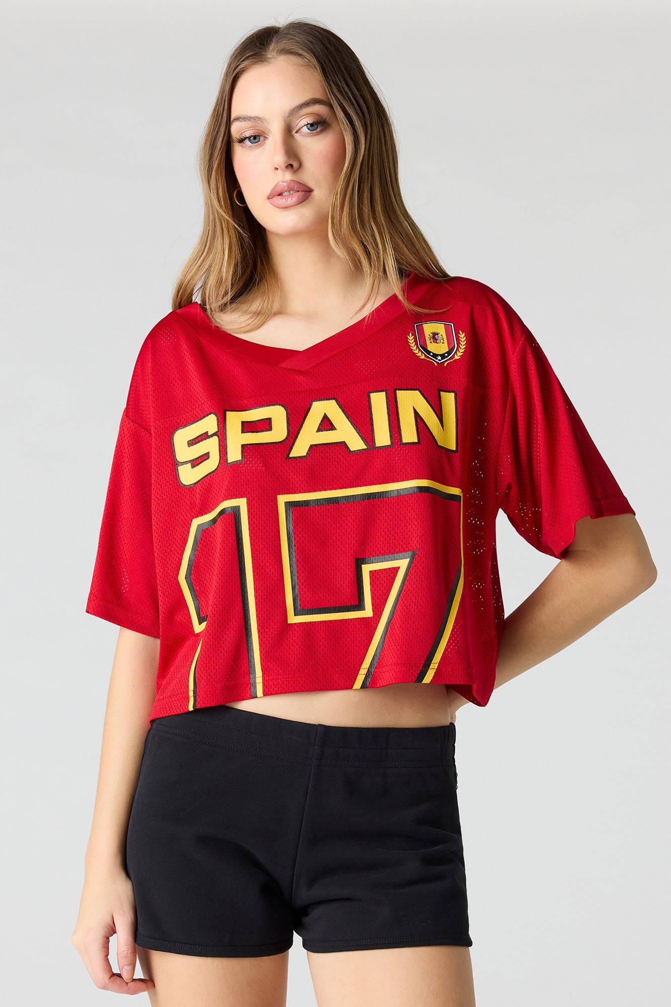 Spain Mesh Cropped Soccer Jersey