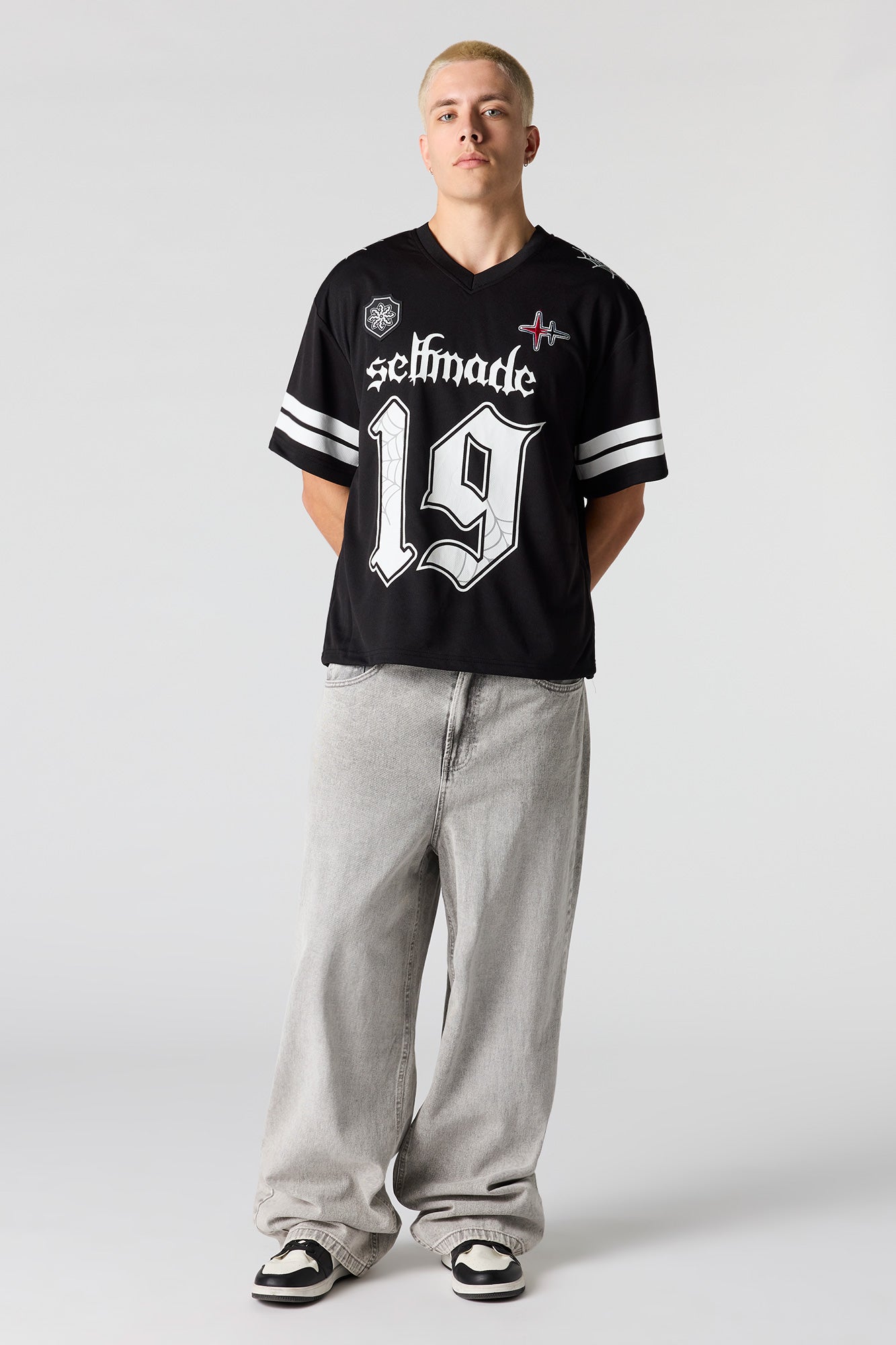 Selfmade Embroidered Graphic Mesh Football Jersey