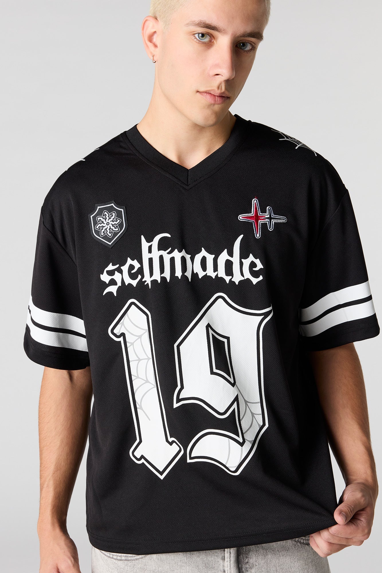 Selfmade Embroidered Graphic Mesh Football Jersey