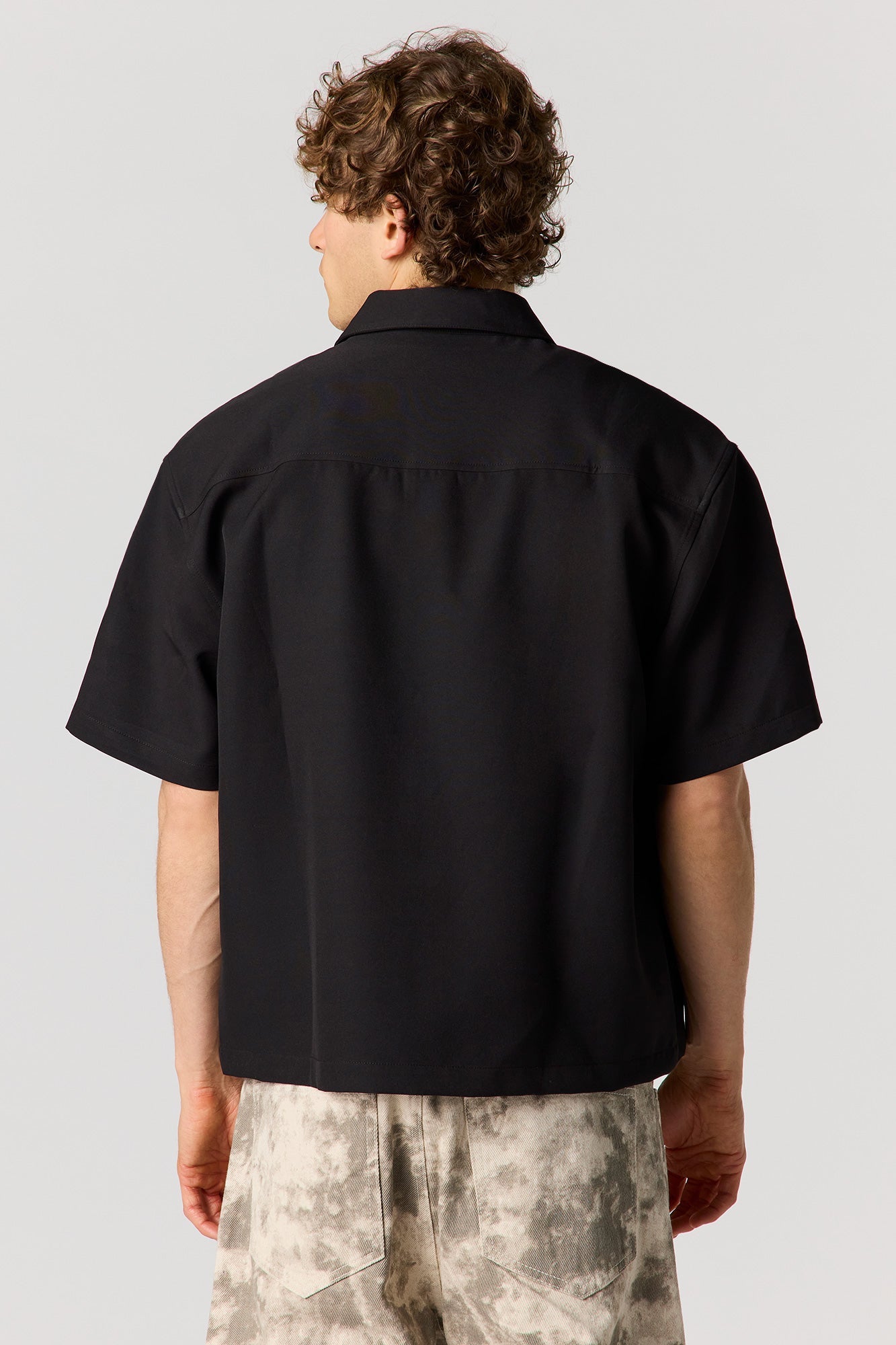 Boxy Button-Up Collared Top