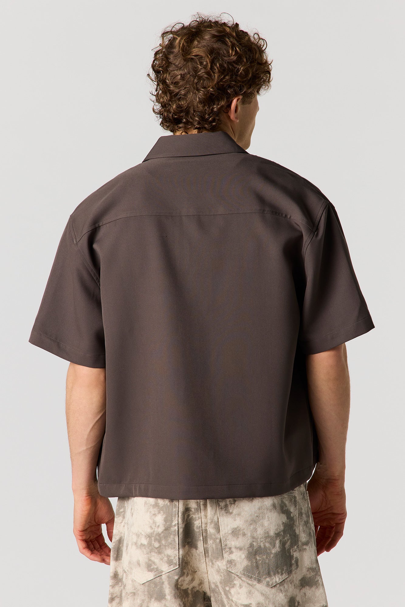 Boxy Button-Up Collared Top