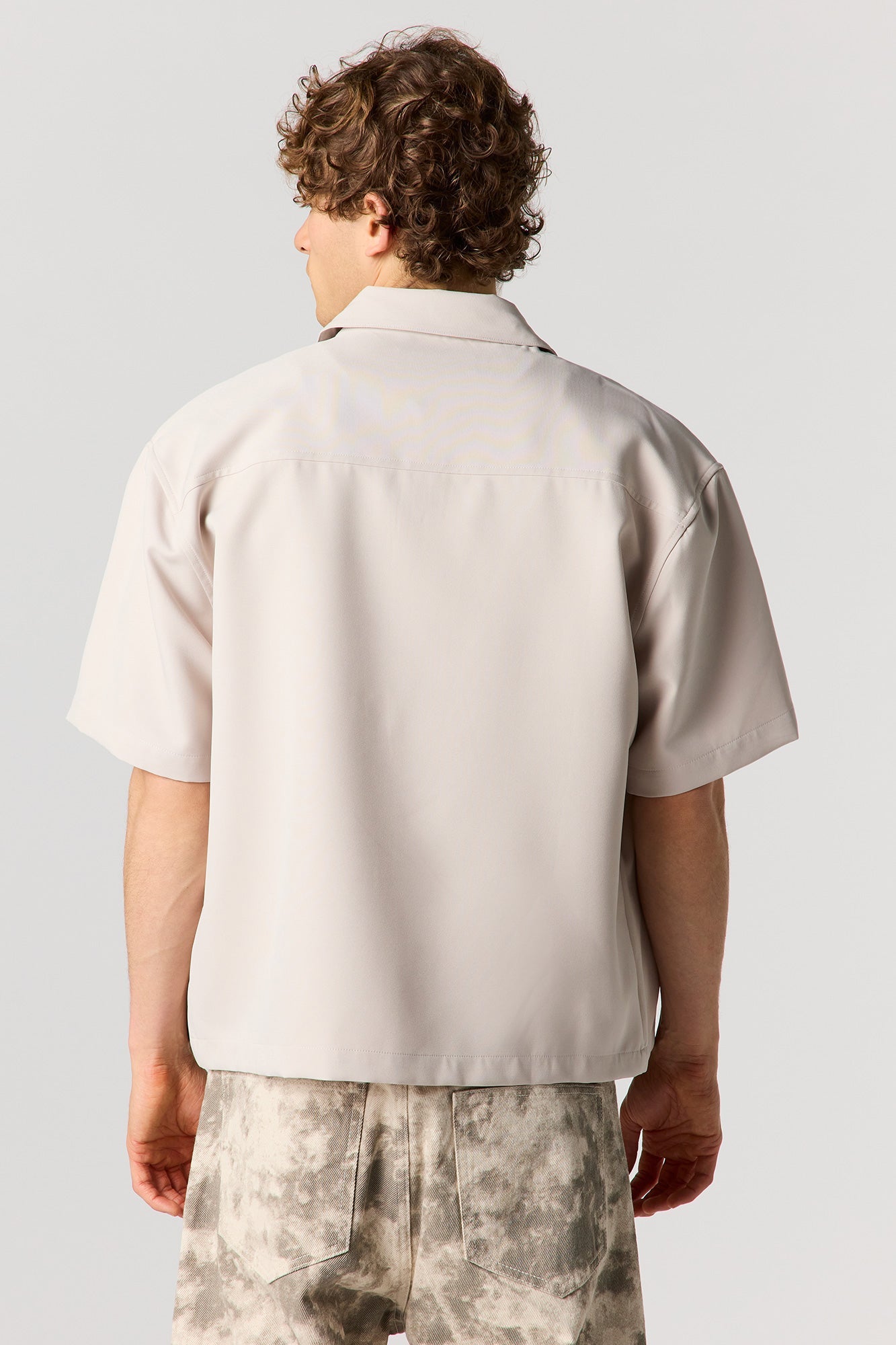 Boxy Button-Up Collared Top