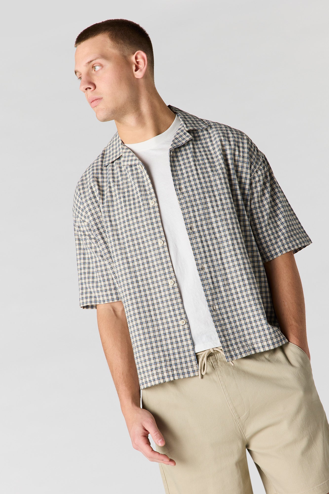 Plaid Button-Up Top