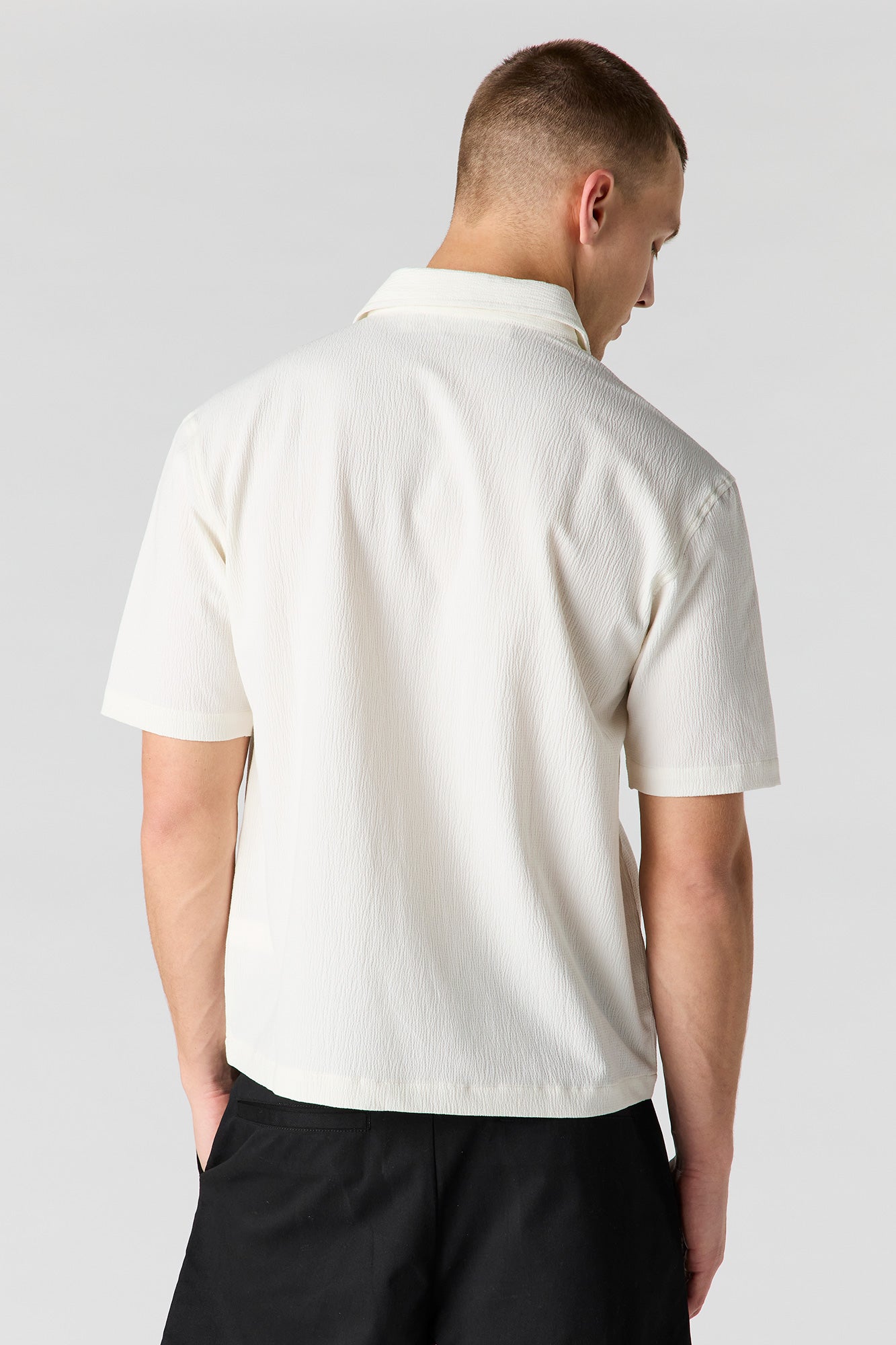 Textured Button-Up Top