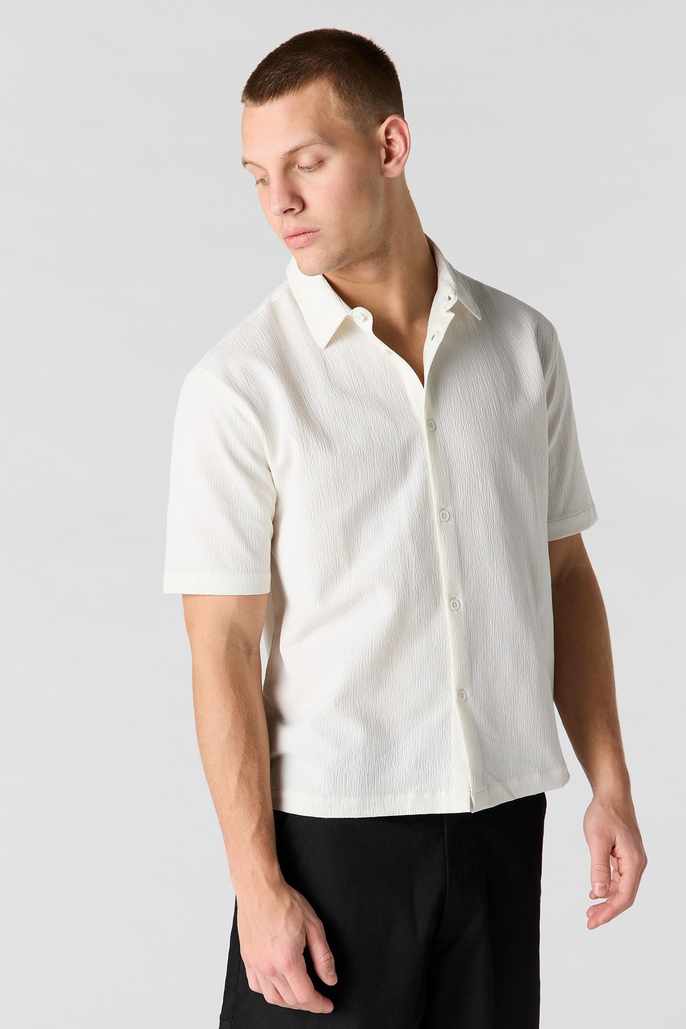 Textured Button-Up Top