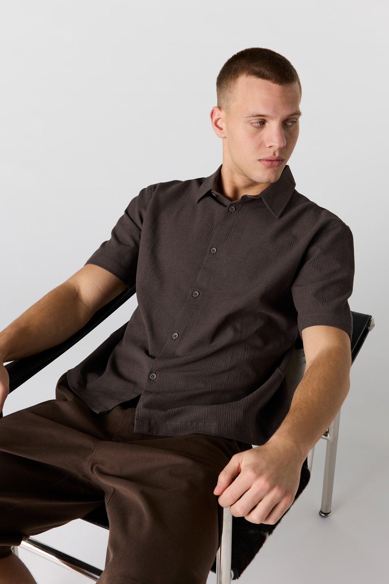 Textured Button-Up Top