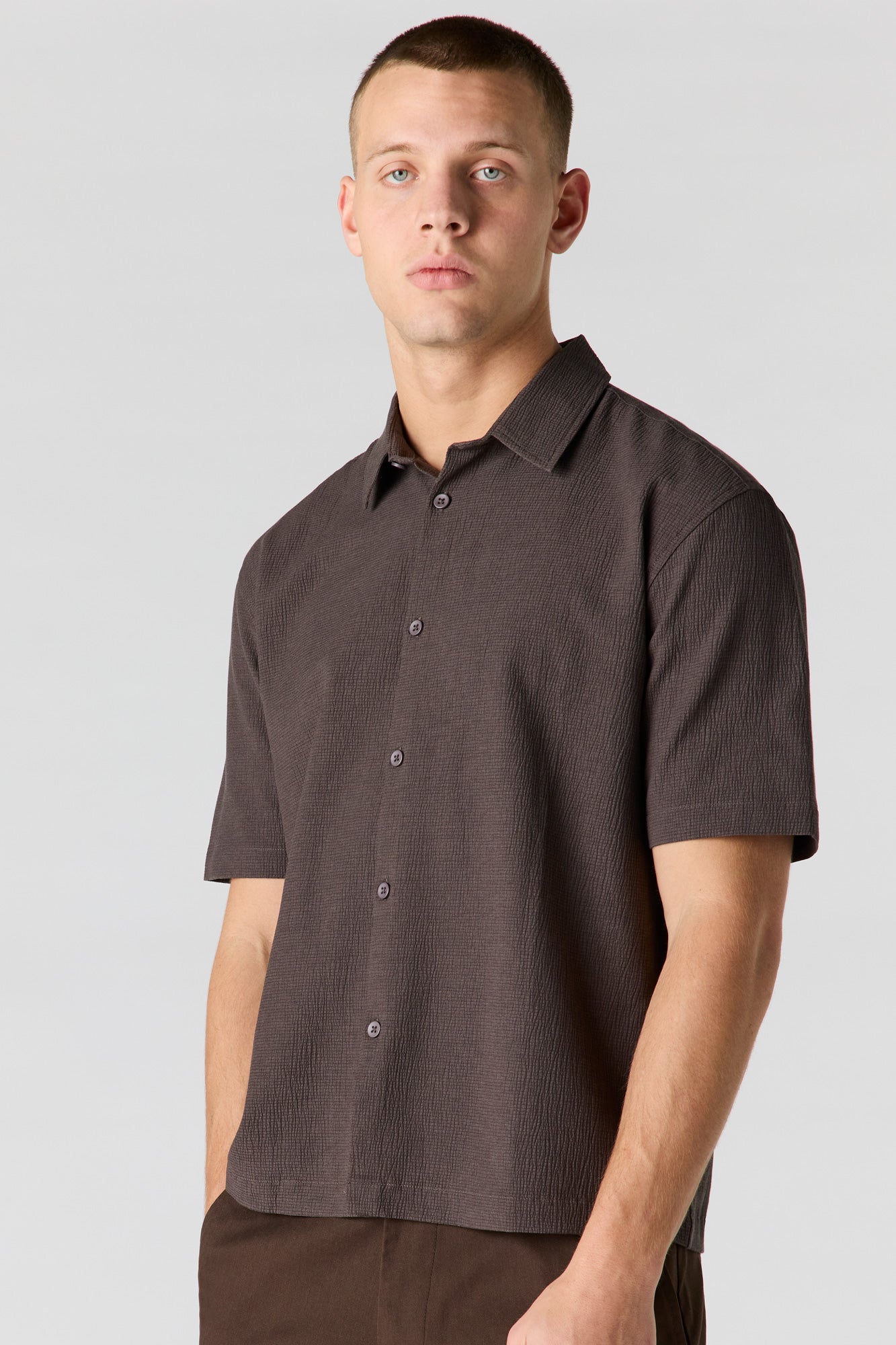 Textured Button-Up Top
