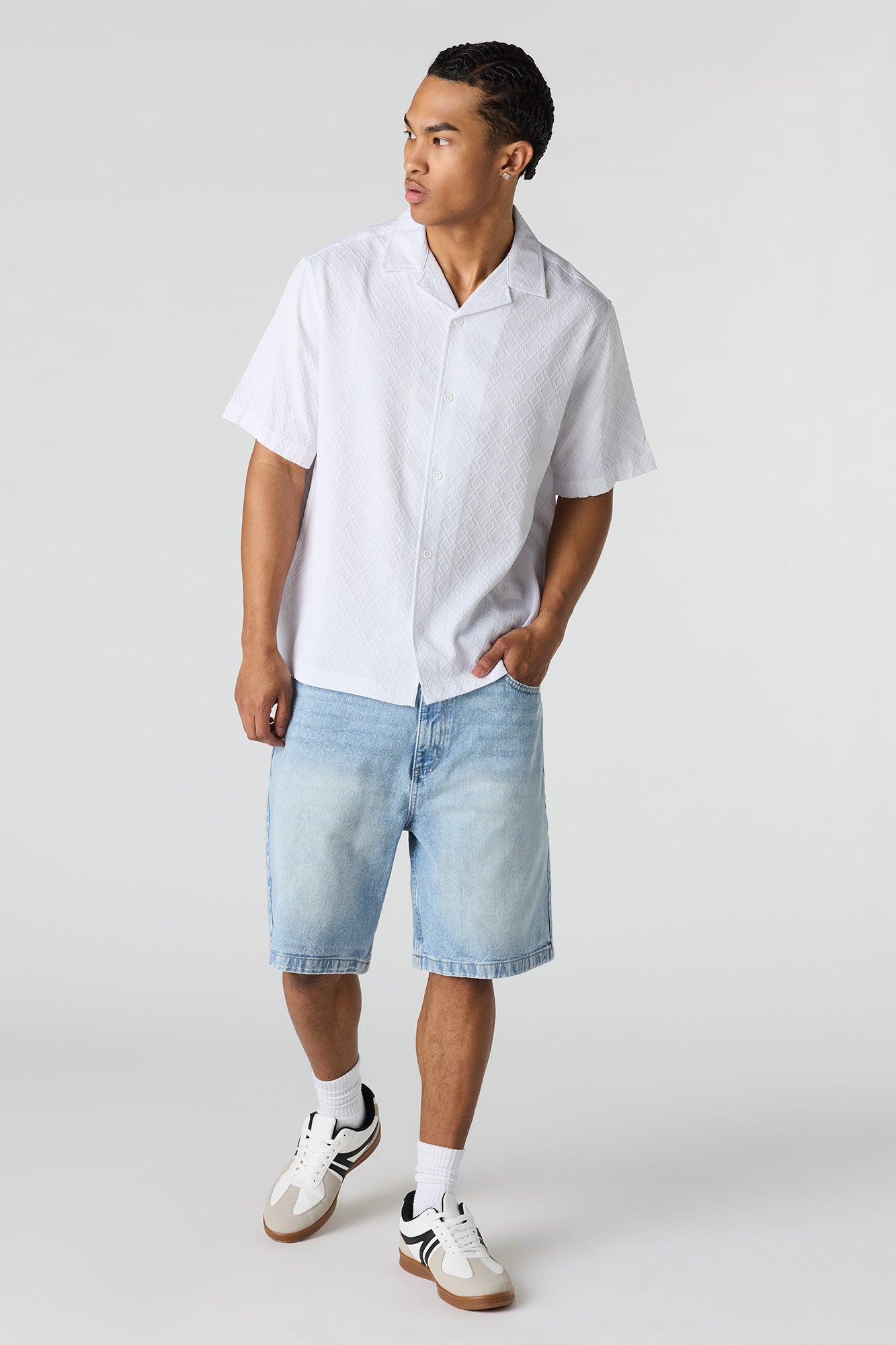 Button-Up Collared Knit Top