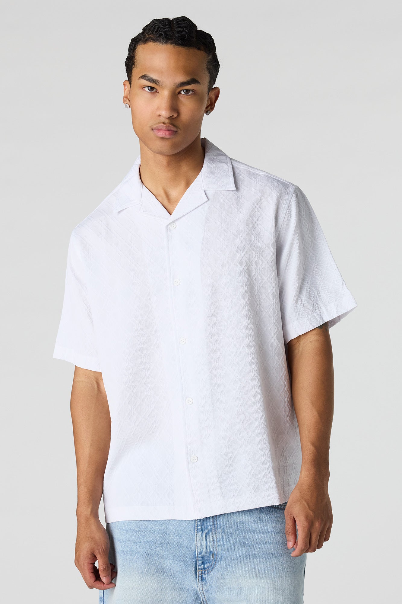 Button-Up Collared Knit Top