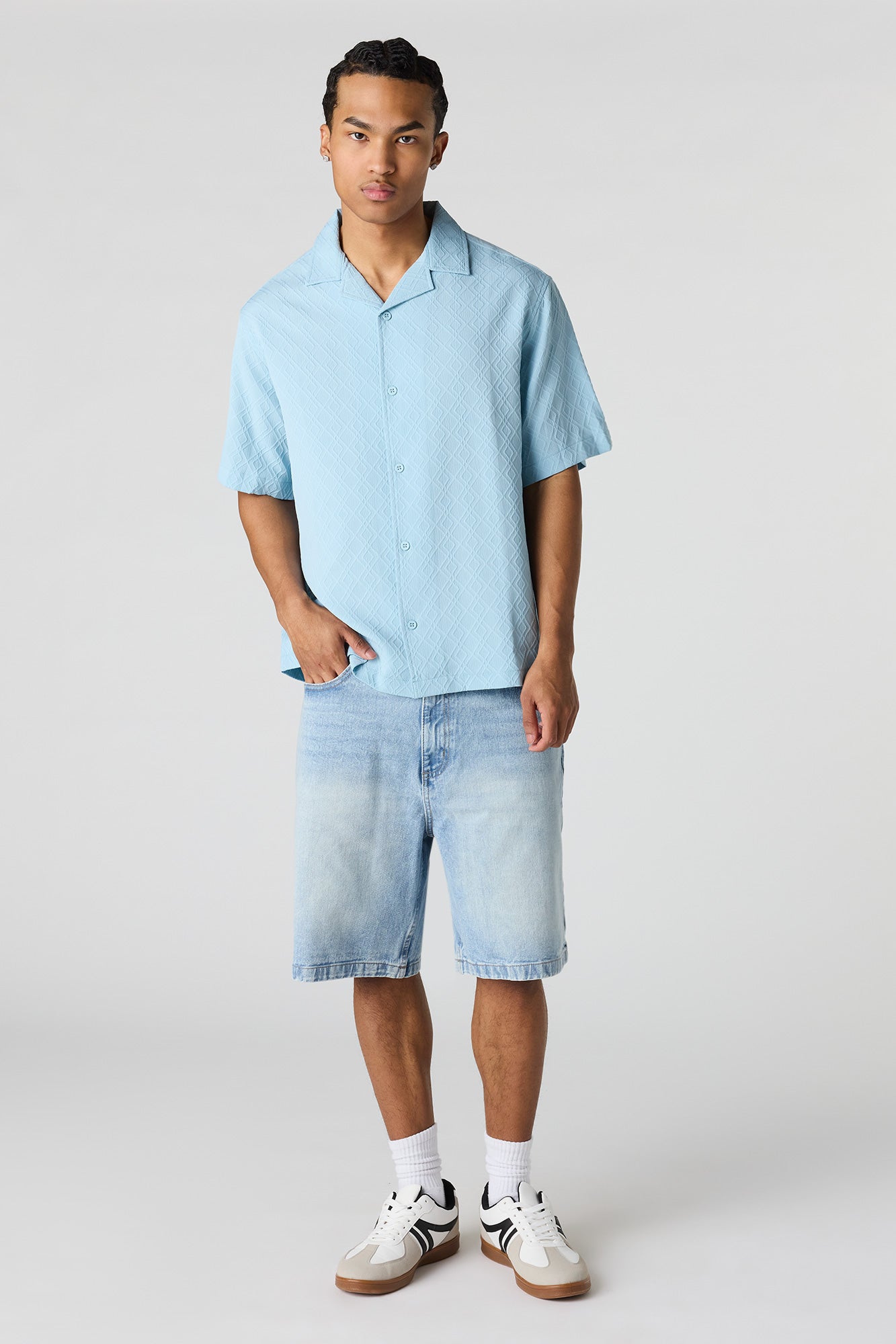 Button-Up Collared Knit Top