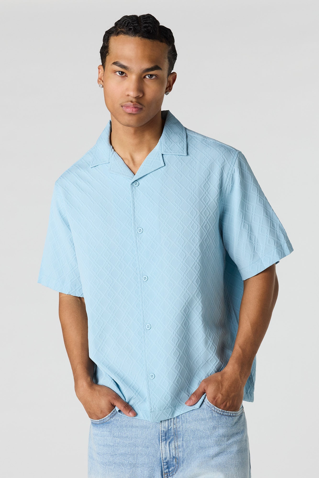 Button-Up Collared Knit Top