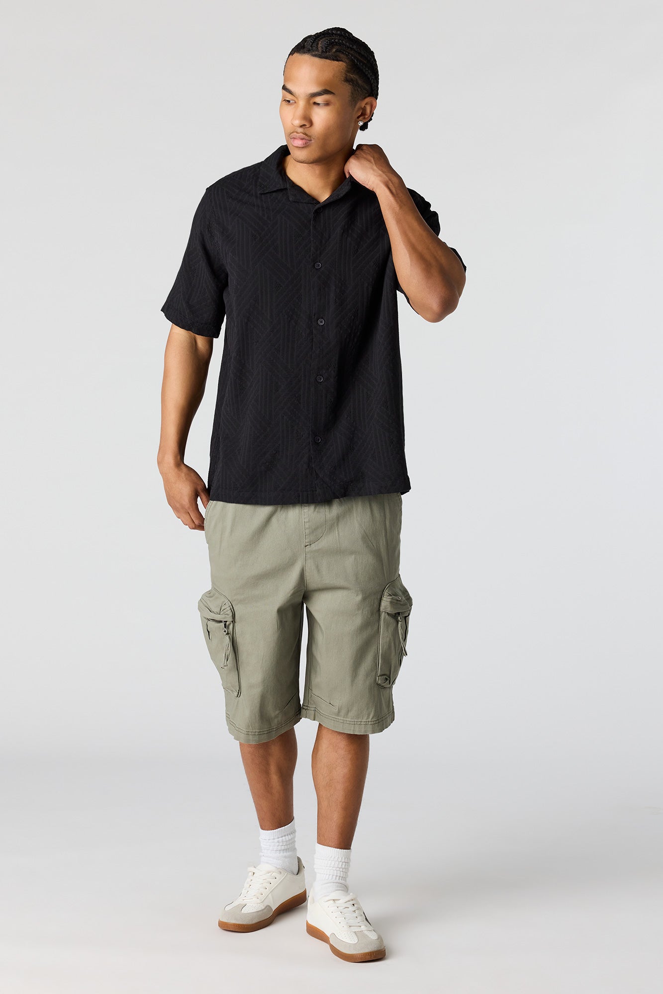 Textured Button-Up Top