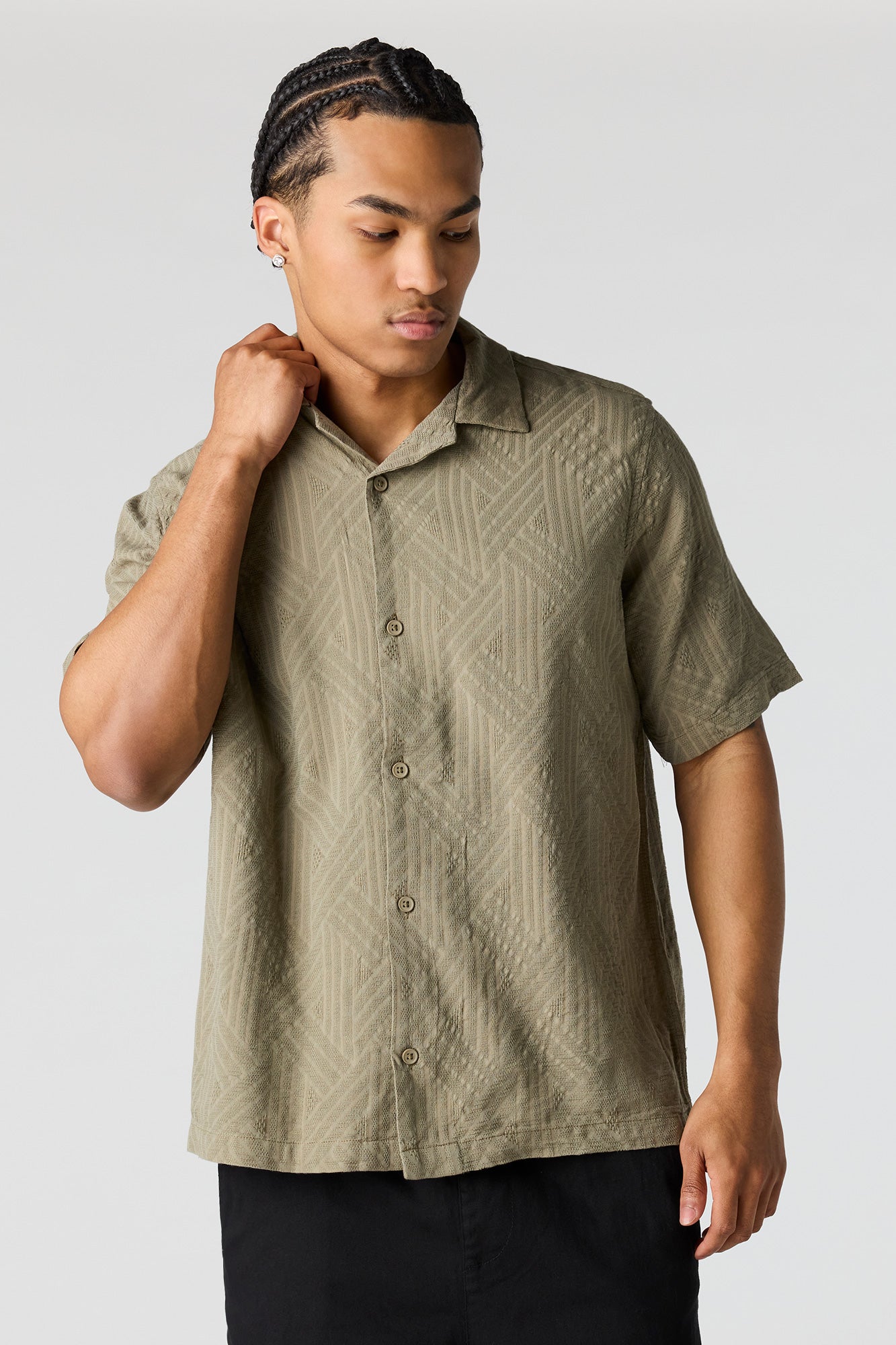 Textured Button-Up Top