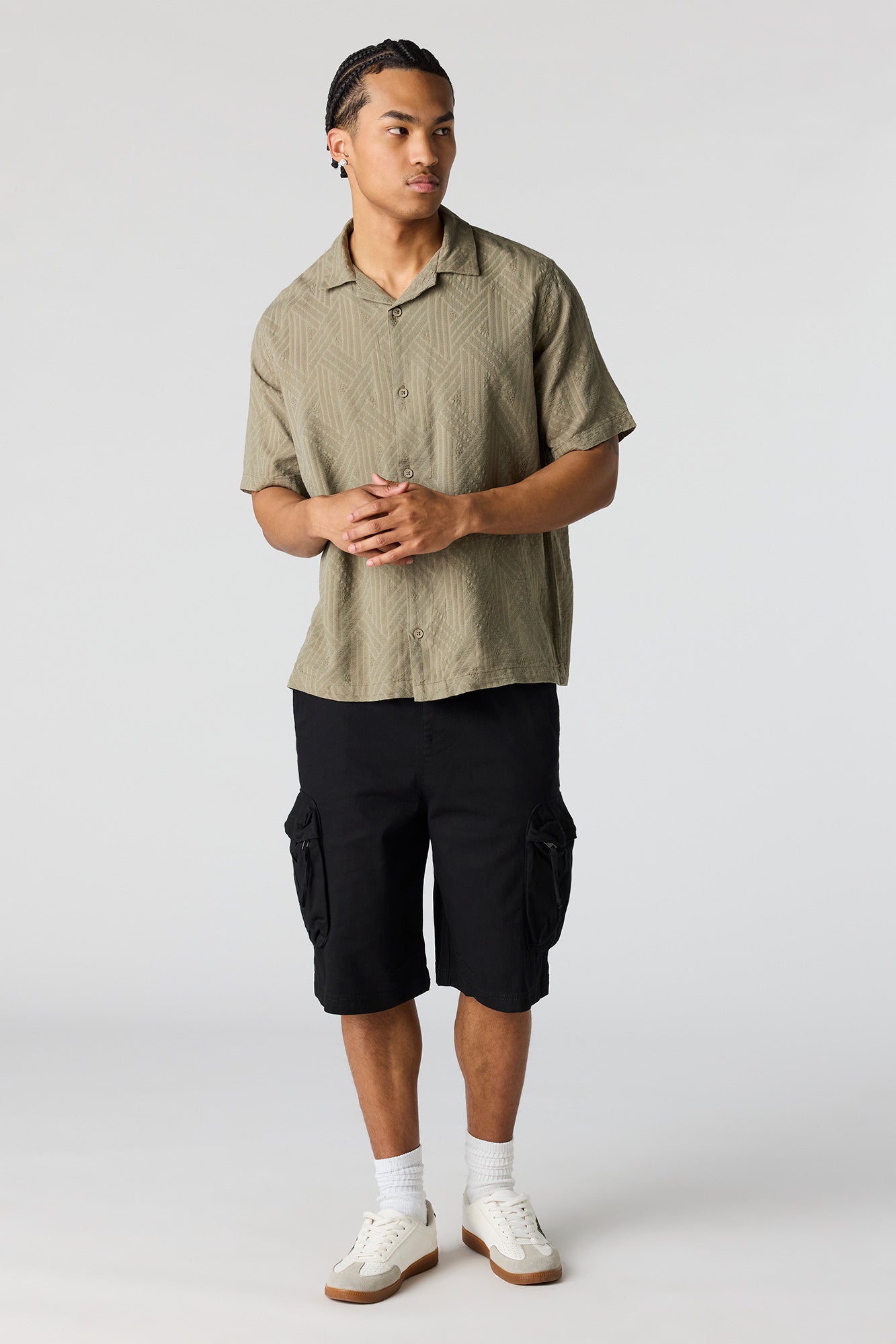 Textured Button-Up Top