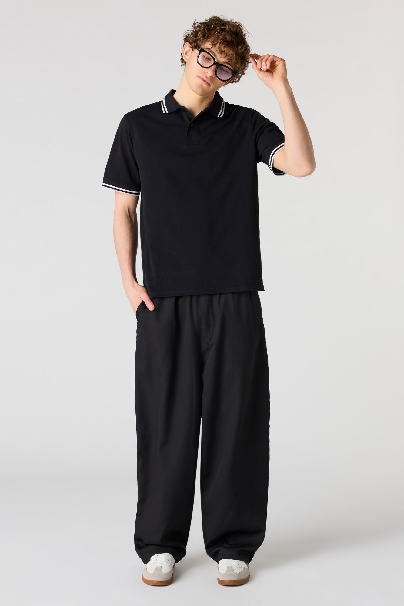 Striped Trim Polo