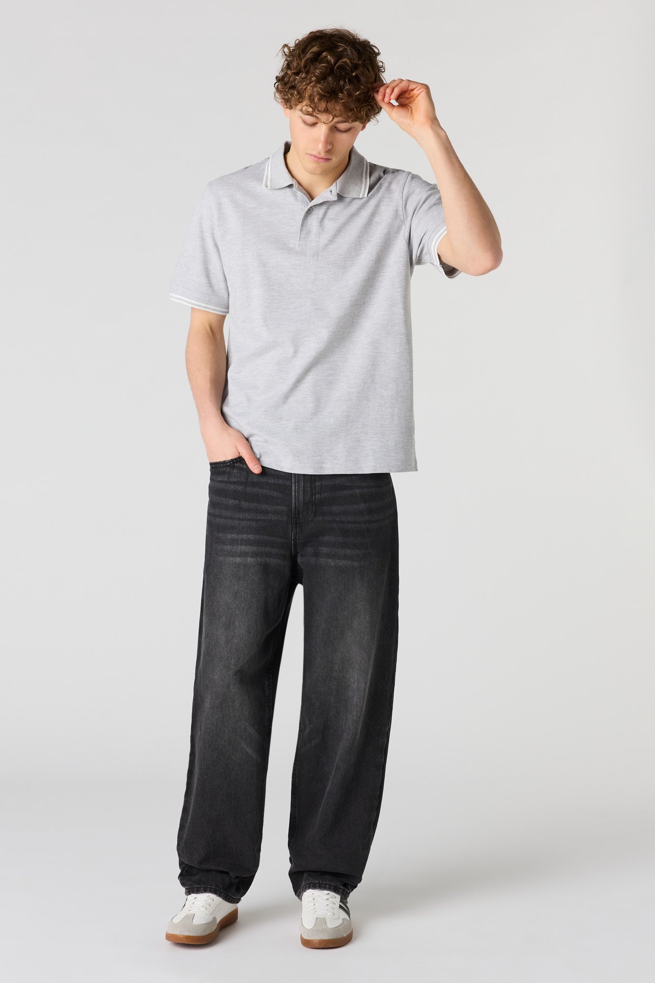 Striped Trim Polo