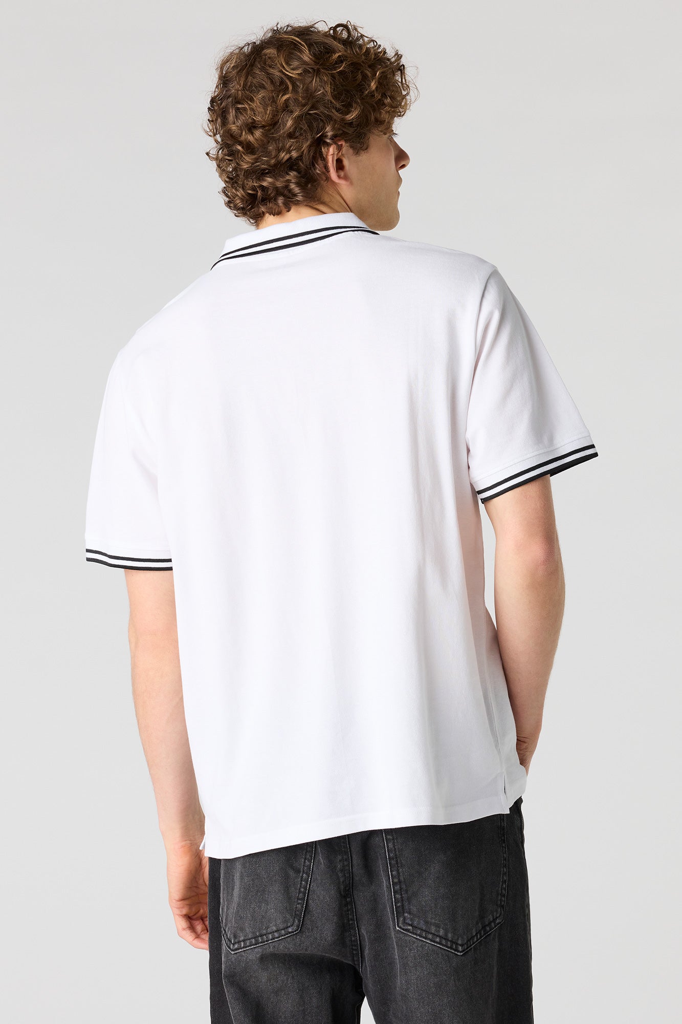 Striped Trim Polo