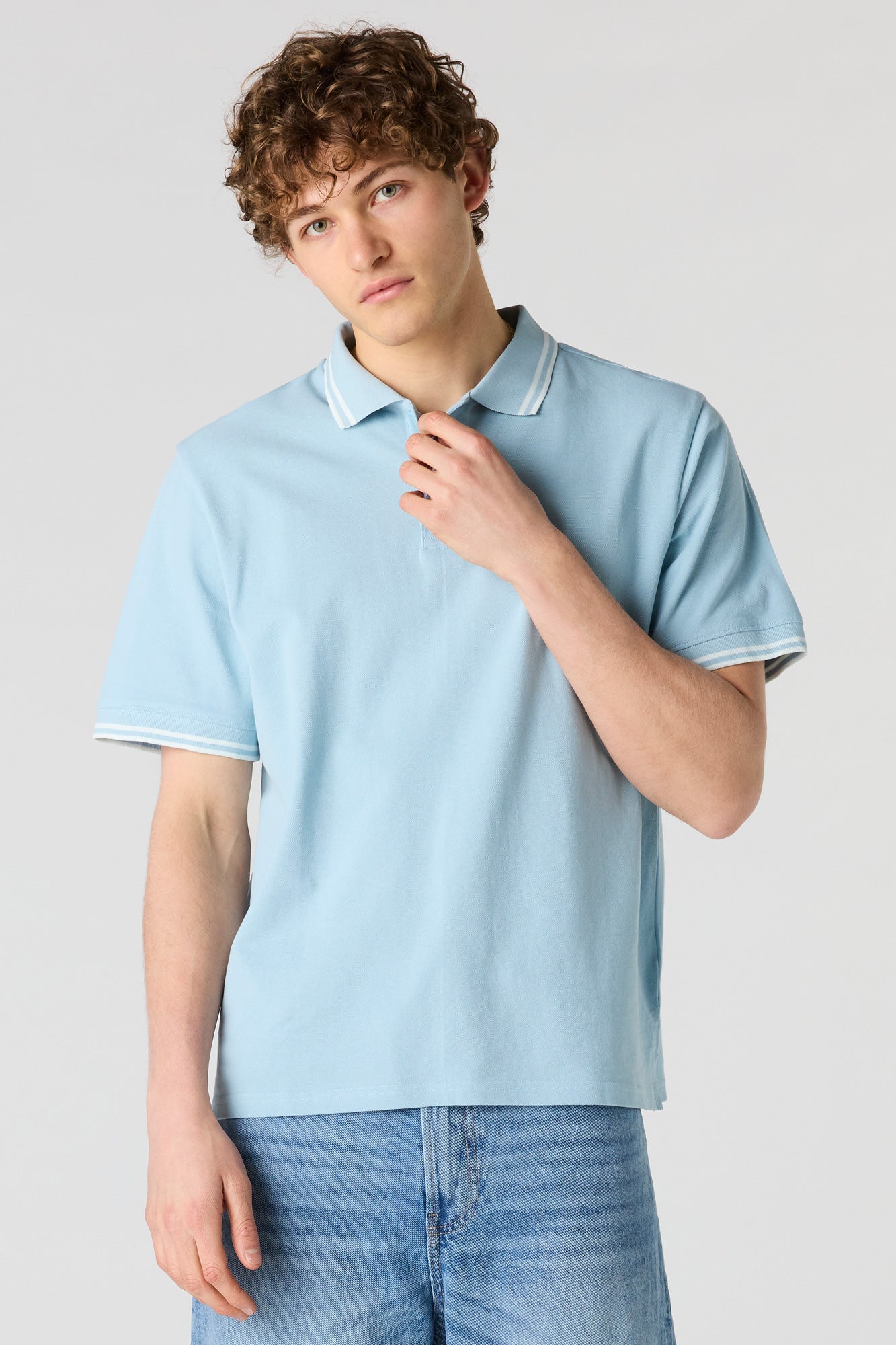 Striped Trim Polo