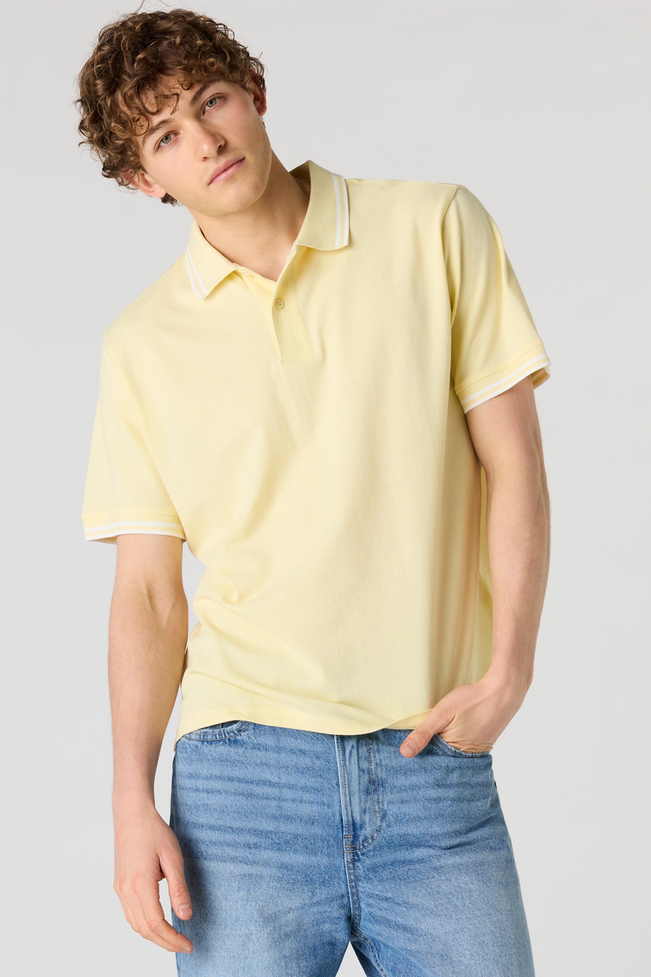 Striped Trim Polo
