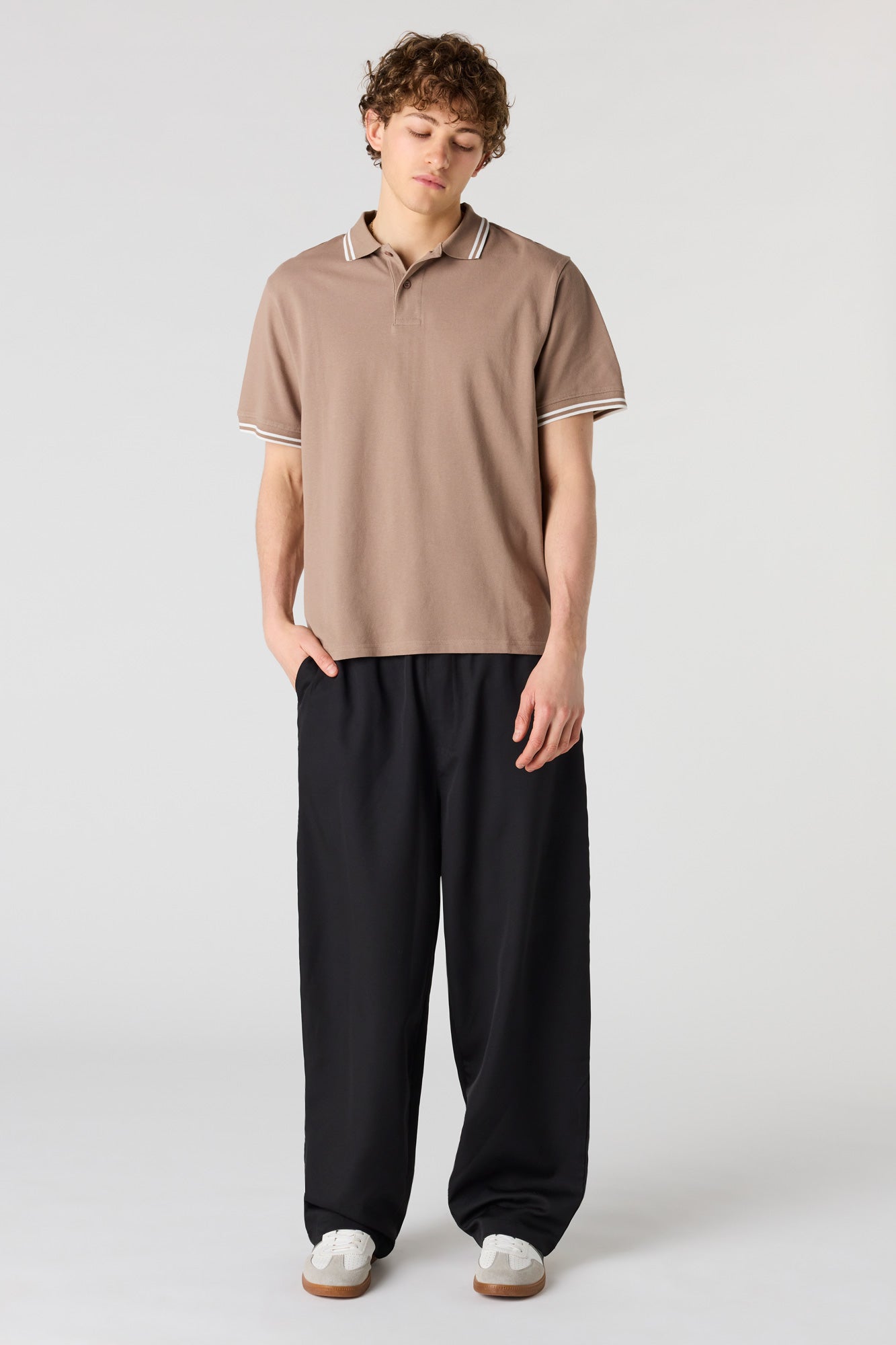 Striped Trim Polo
