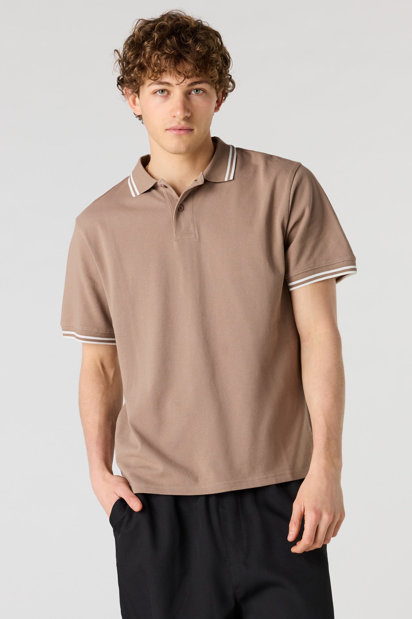 Striped Trim Polo