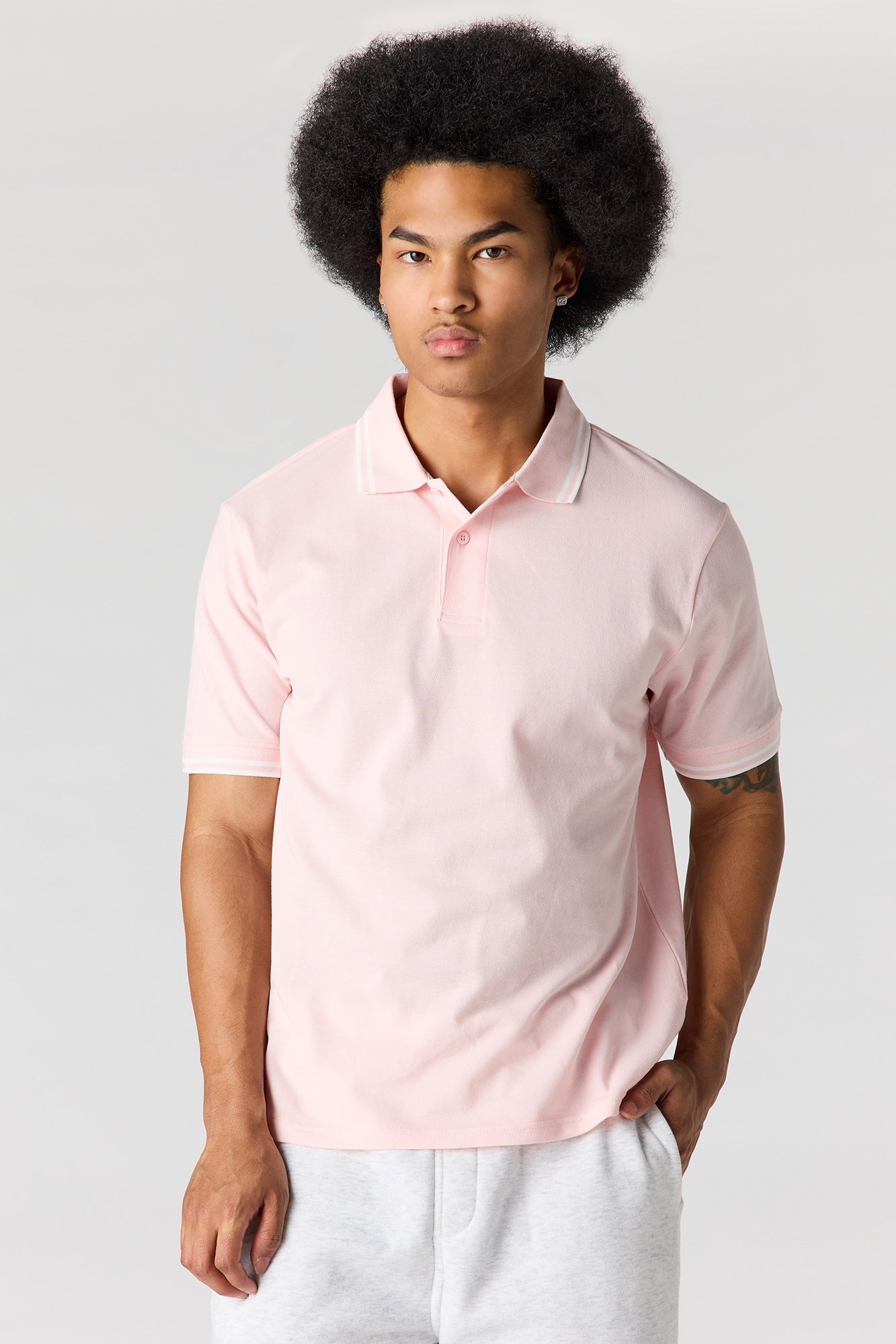Striped Trim Polo