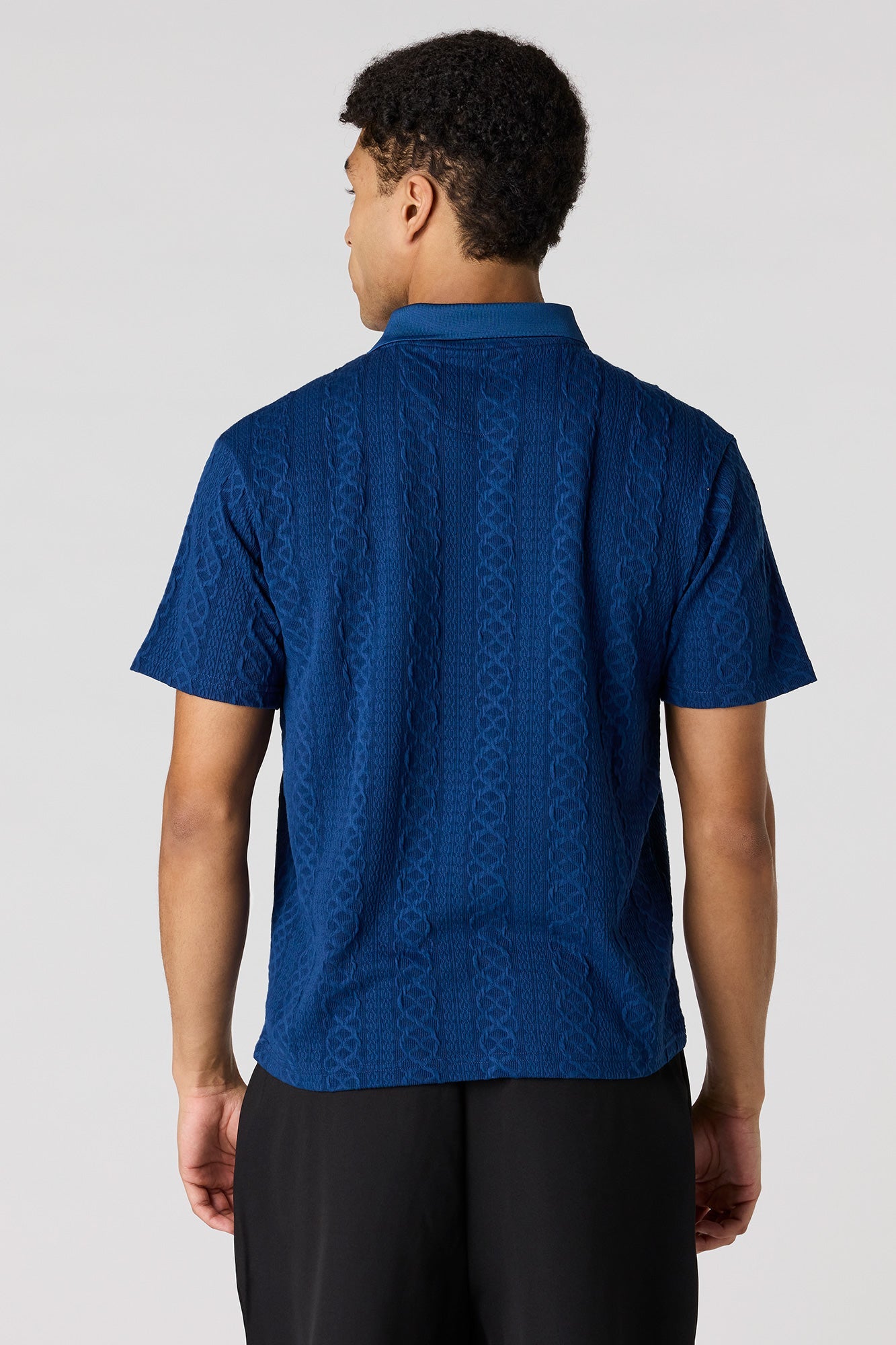 Textured Zip Polo