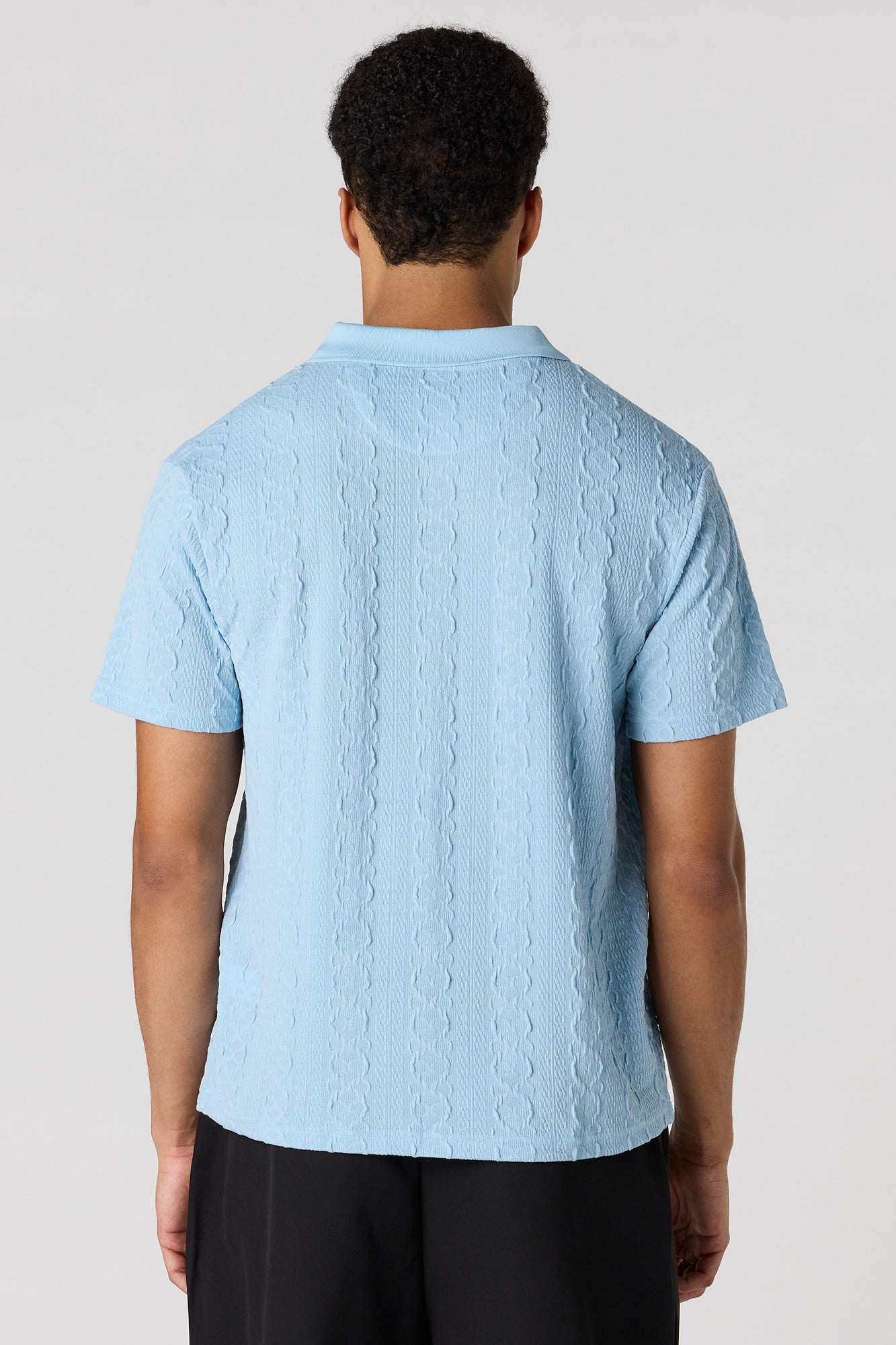 Textured Zip Polo