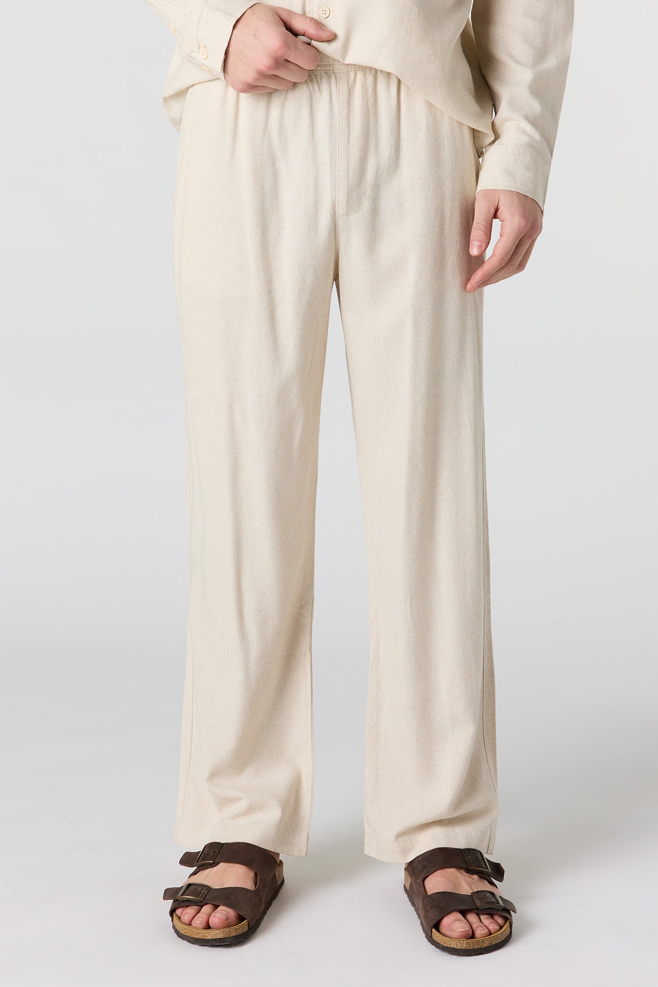 Linen-Blend Baggy Pant