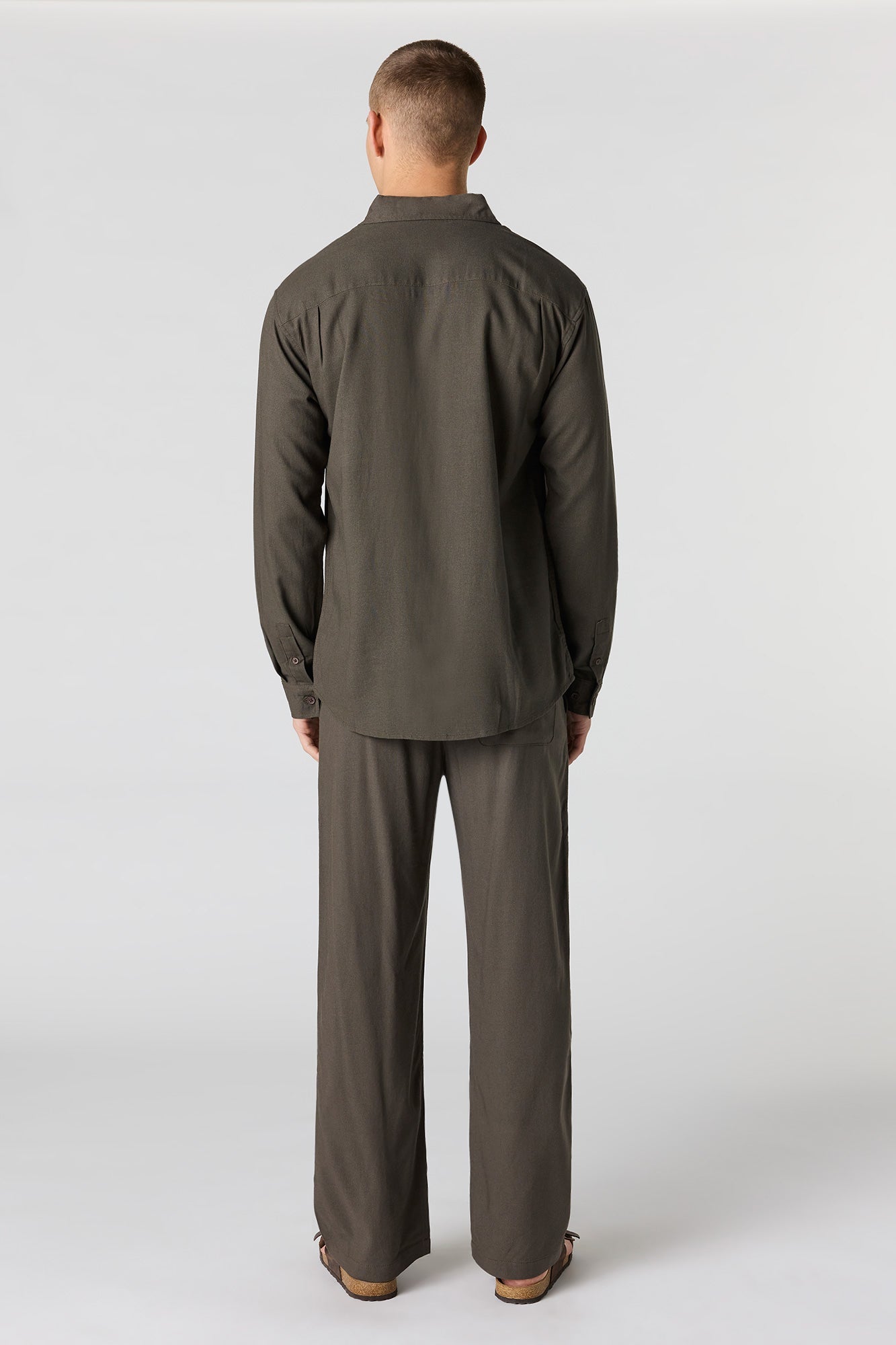 Linen-Blend Baggy Pant